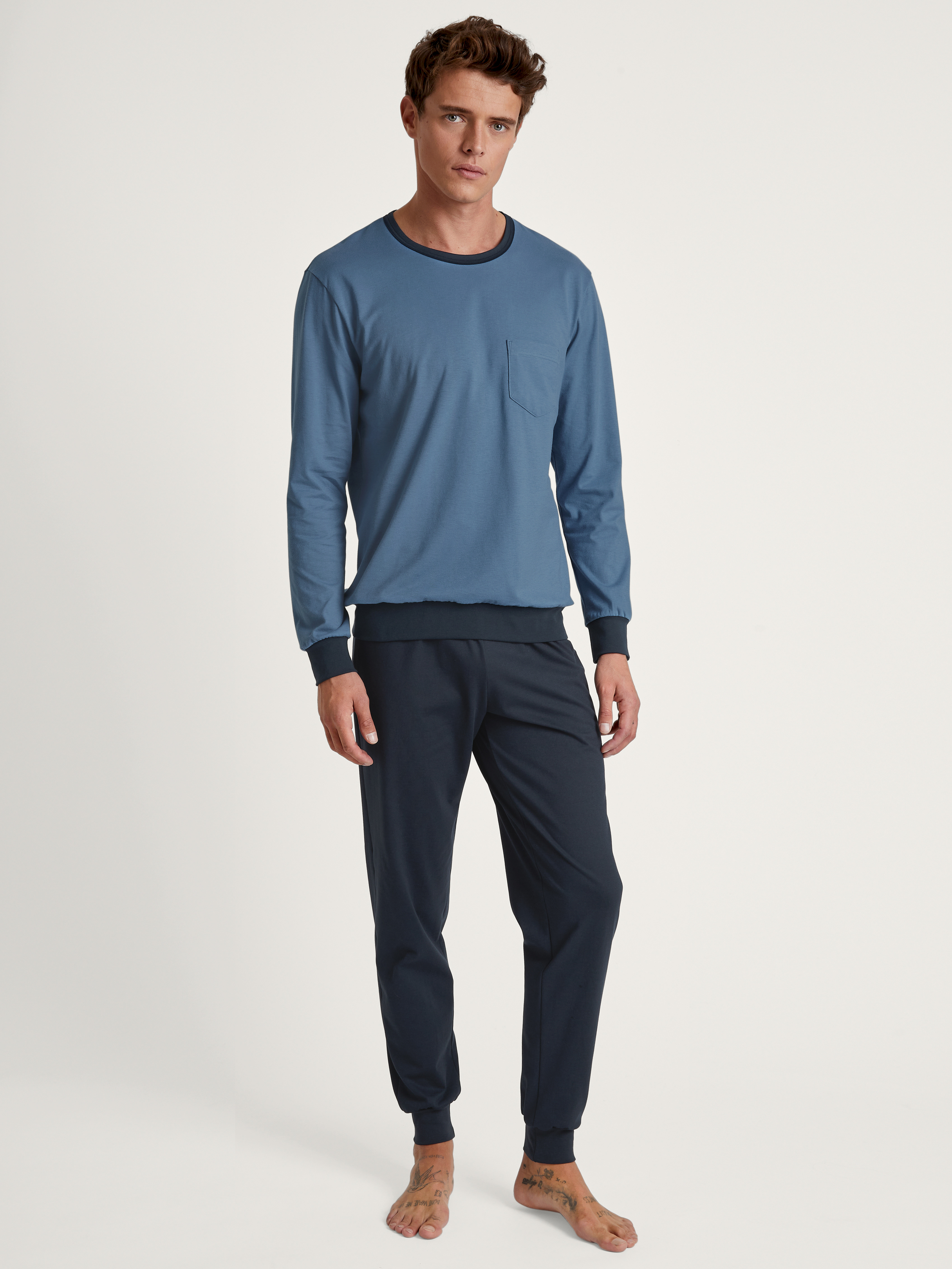 Pyjama avec bords élastiques manches longues Coton RELAX ESSENTIALS, CALIDA