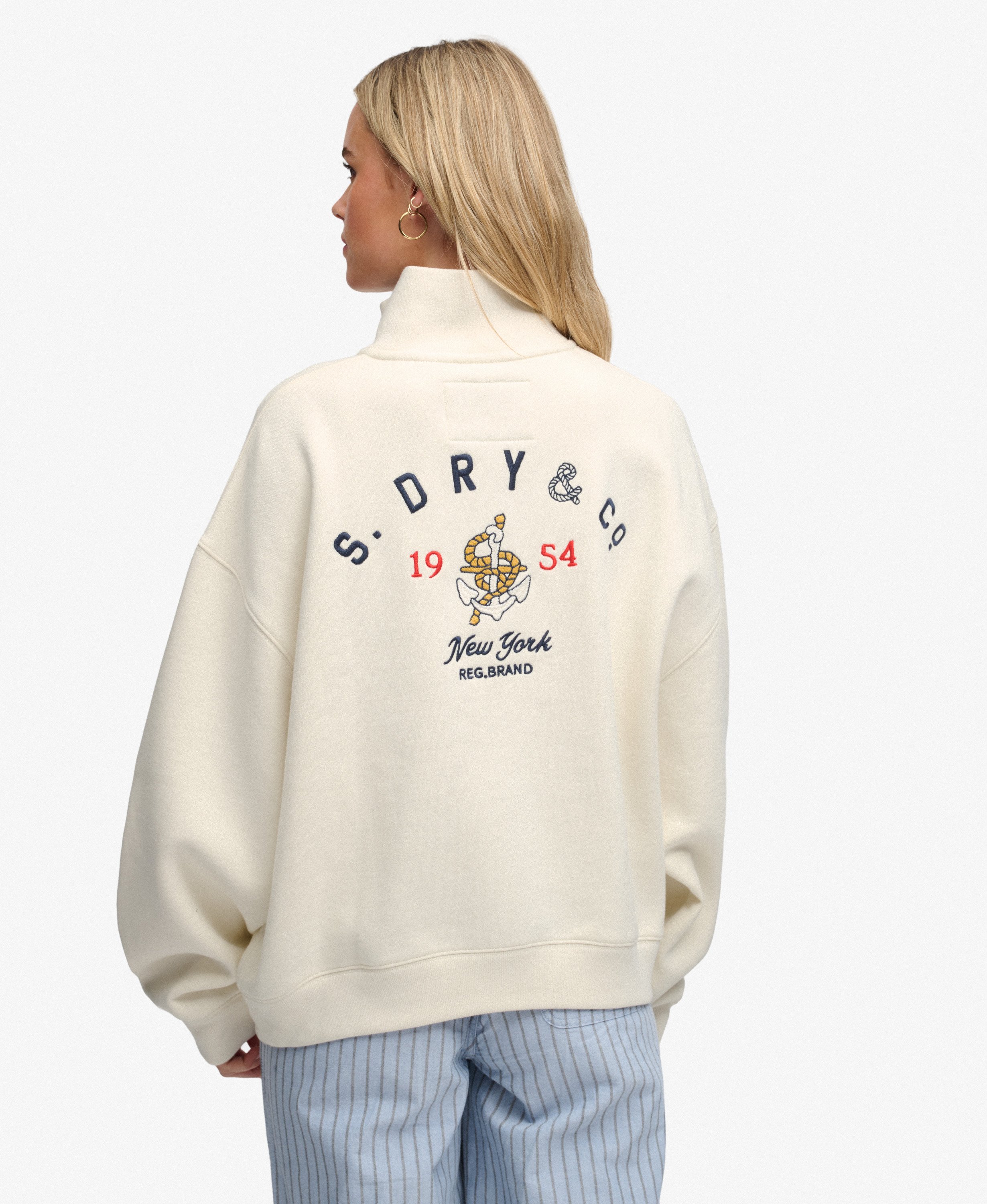 Sweat Heritage Nautical Half Zip Coupe Décontractée, SUPERDRY