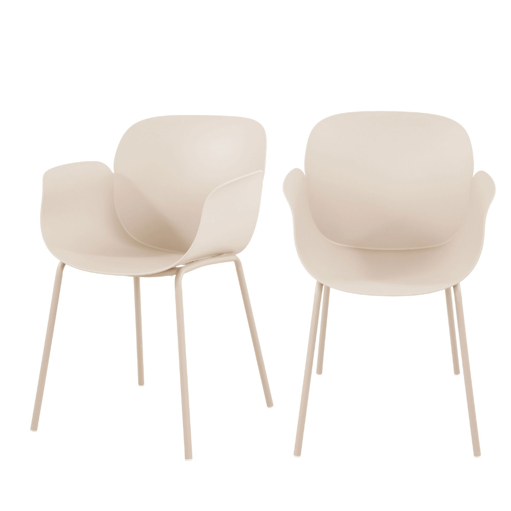 Lot de 4 fauteuils de table intérieur et extérieur en plastique et métal- ACAPULCO, DRAWER