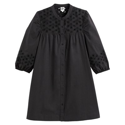 Robe courte boutonnée, avec broderie anglaise LA REDOUTE COLLECTIONS