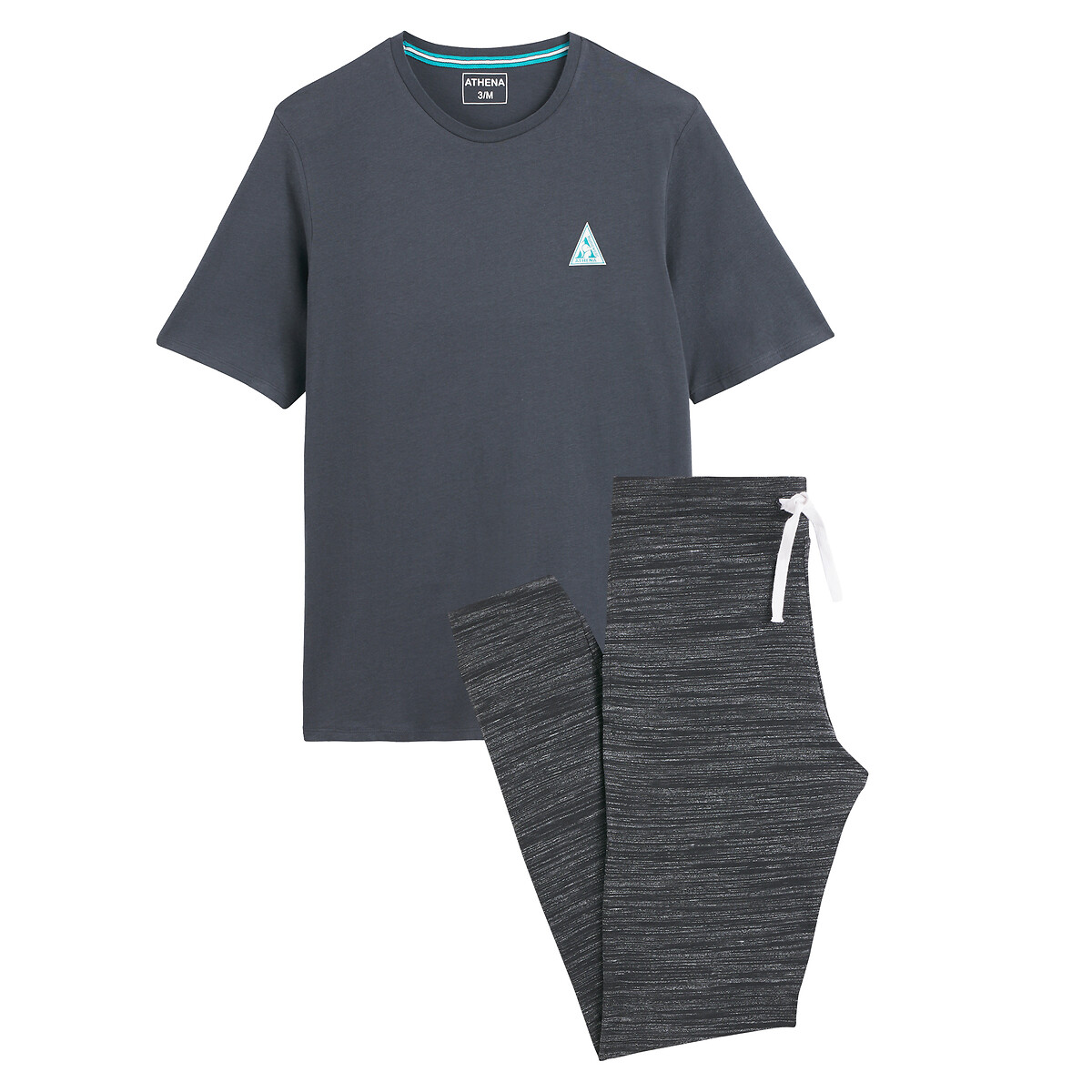 Image of Cotton Mix Pyjamas with Crew Neck and Short Sleeves