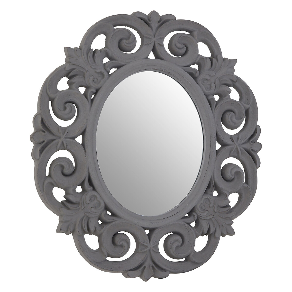 92cm Innox Scroll Design Wall Mirror in Antique Grey, SO'HOME