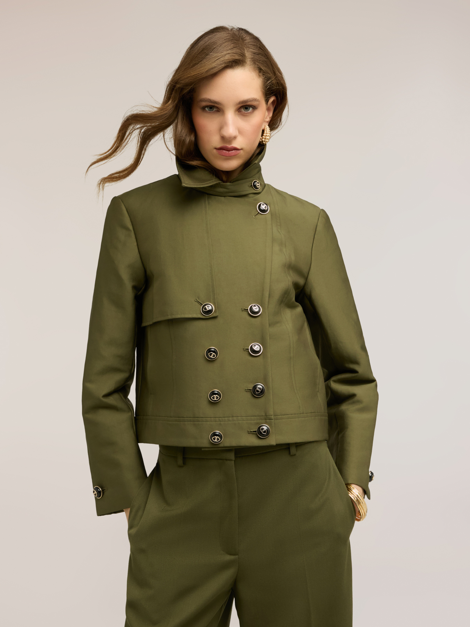 Trench-coat court croisé, MOTIVI