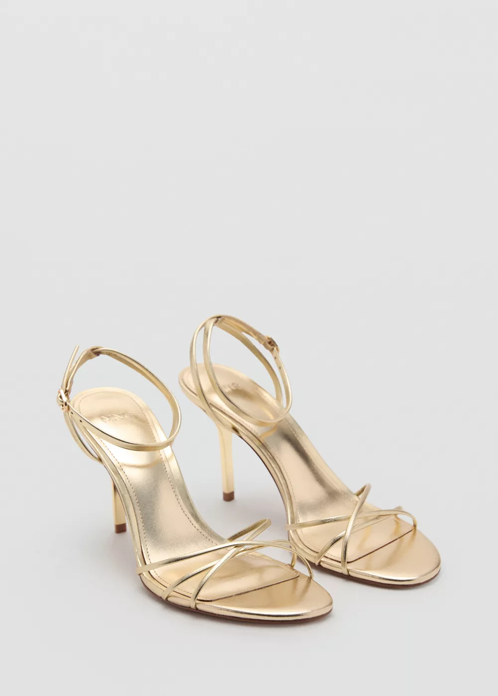Sandale à talon avec brides croisées, MANGO