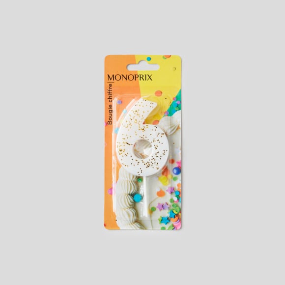 Bougie chiffre 6, MONOPRIX MAISON
