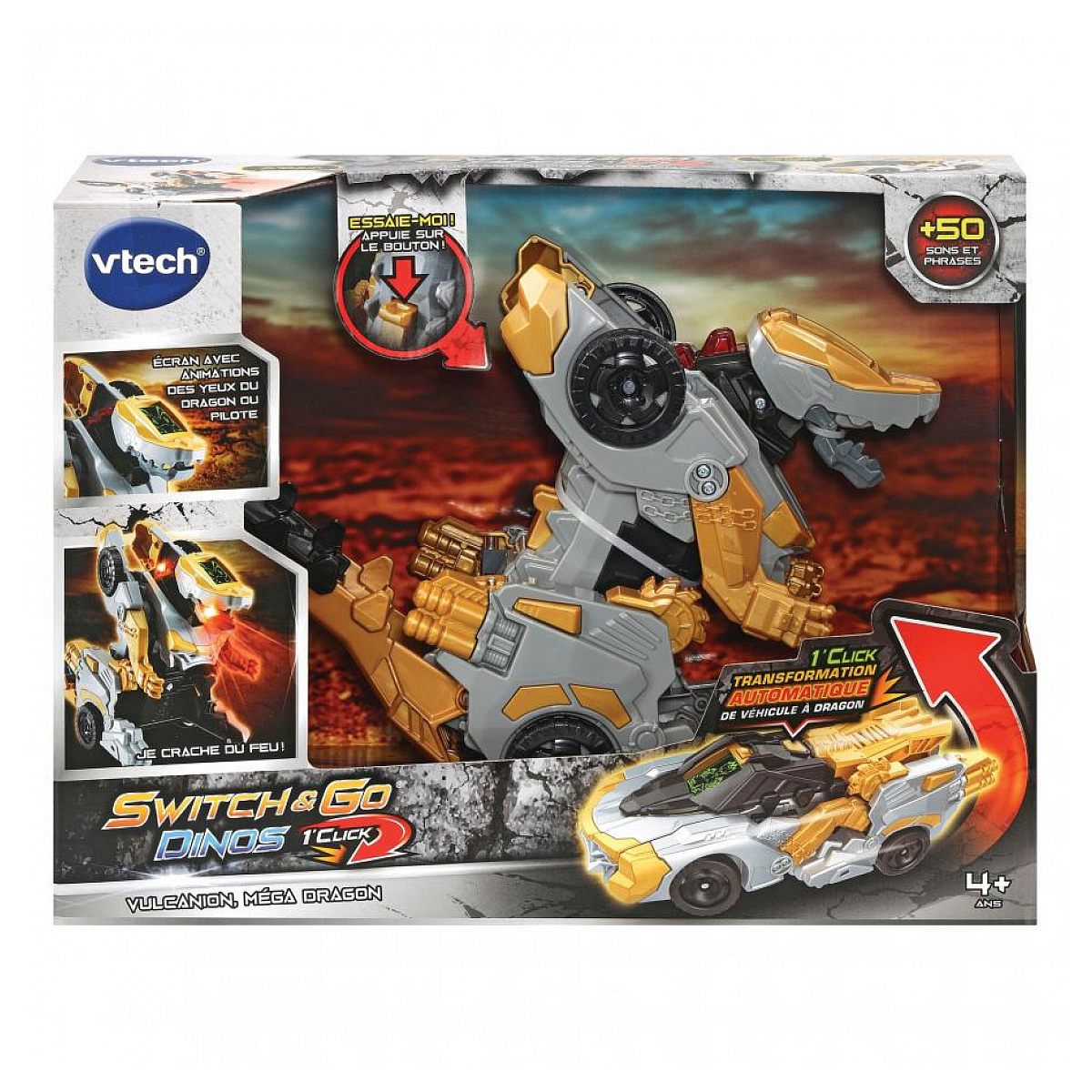 Switch  and  go dinos 1 click vulcanion lemega dragon, VTECH
