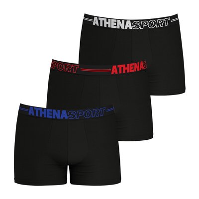 Lot de 3 boxers unis en microfibre ATHENA