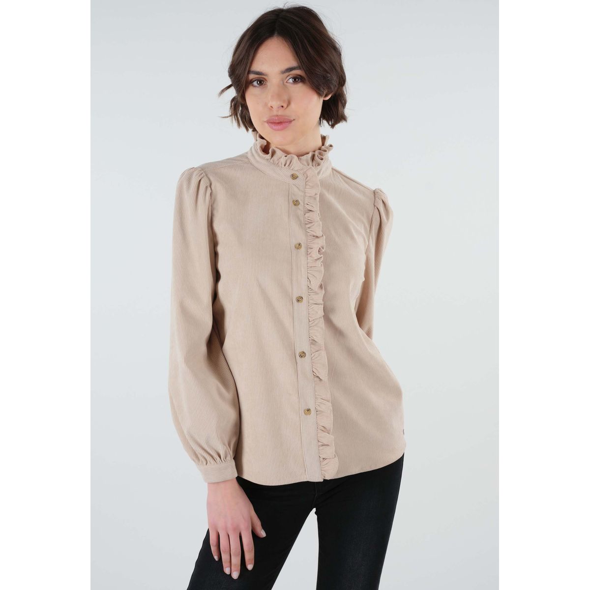 Chemise velours beige femme new arrivals