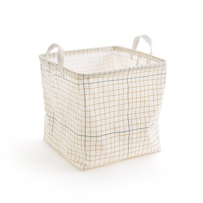 Acao Cube-Shaped Checked Storage Basket LA REDOUTE INTERIEURS