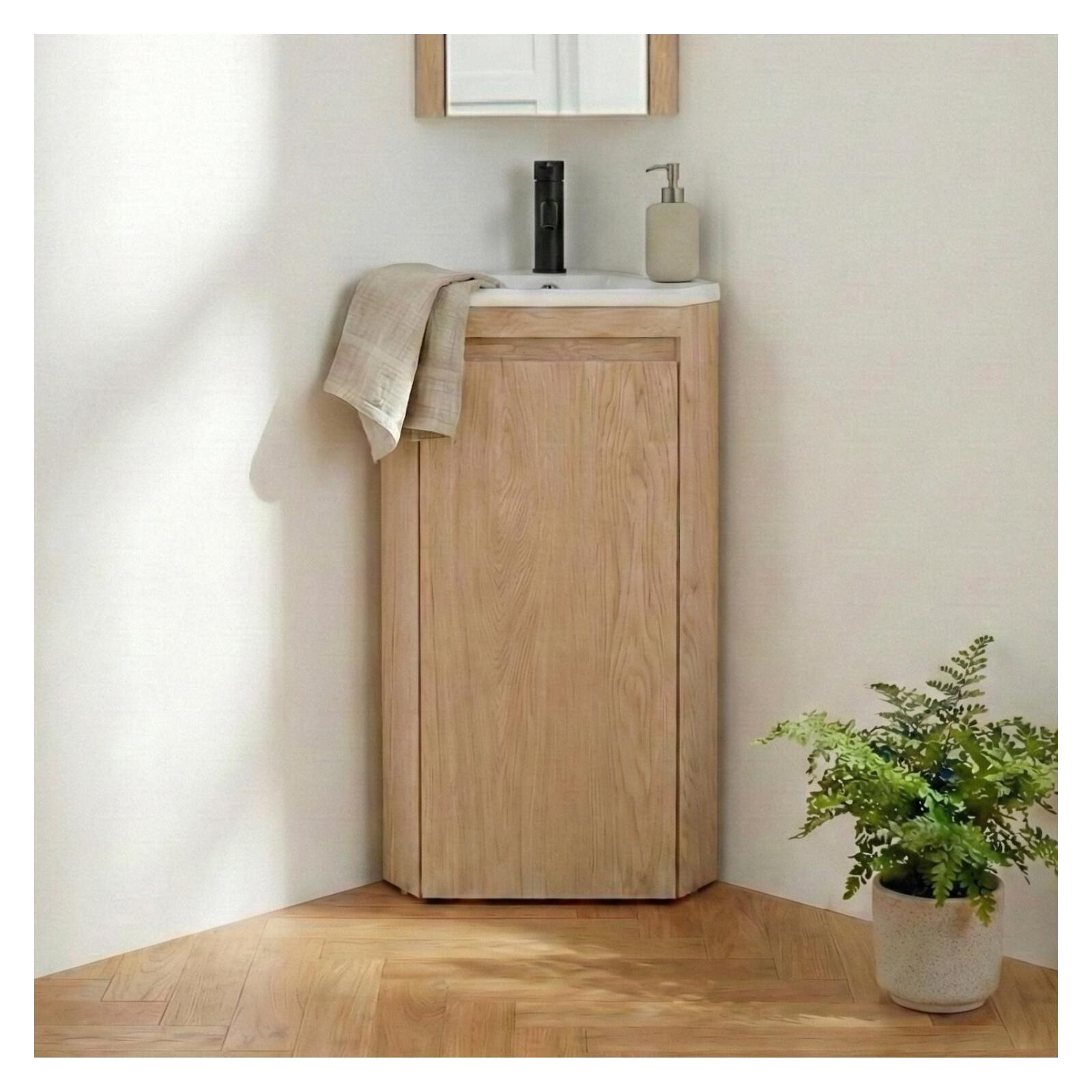 Ensemble lave-mains d'angle sur pieds avec robinet noir SORRENTO, MOB IN