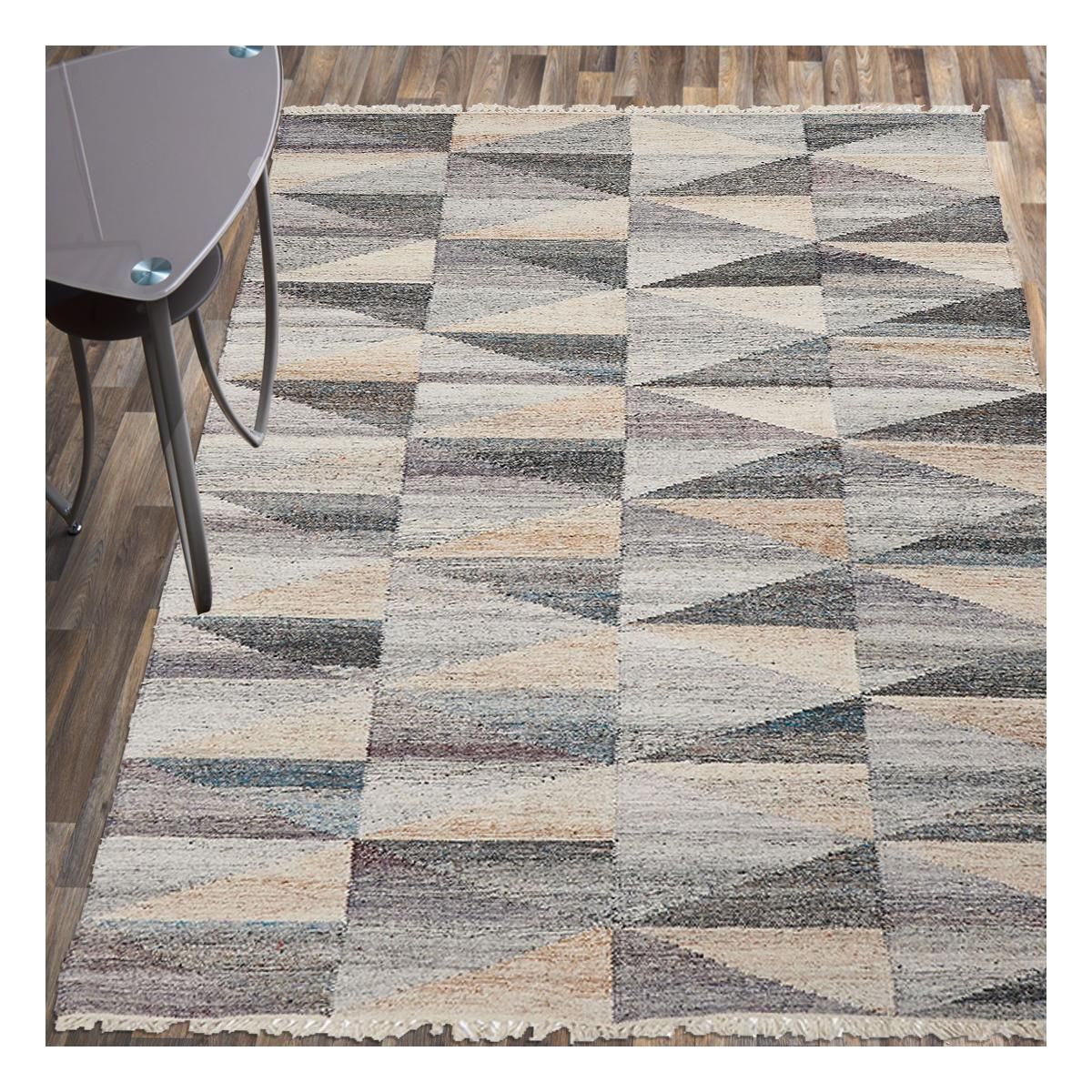 Tapis Salon Triangle Tisse A La Main Beige Un Amour De Tapis La Redoute
