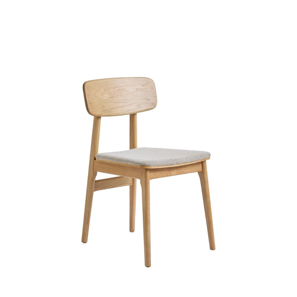 Lot de 2 chaises en tissu et bois- ORR, DRAWER