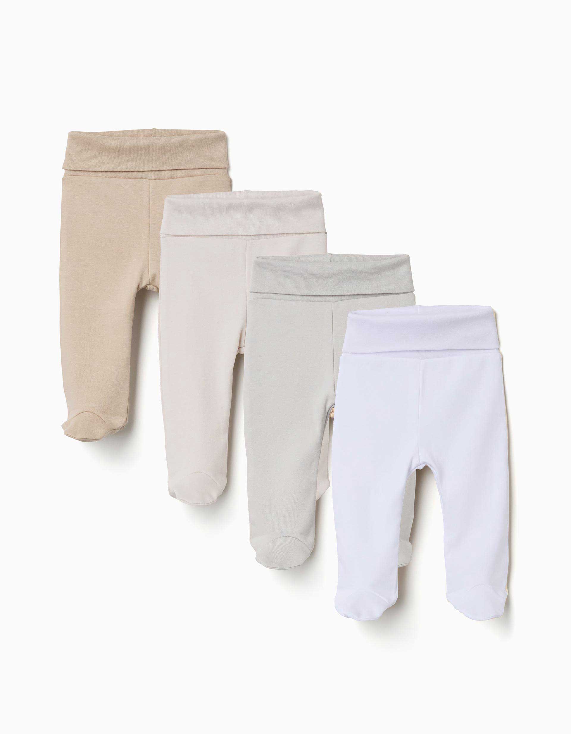 Lot de 4 pantalons à pieds en coton peigné, ZIPPY