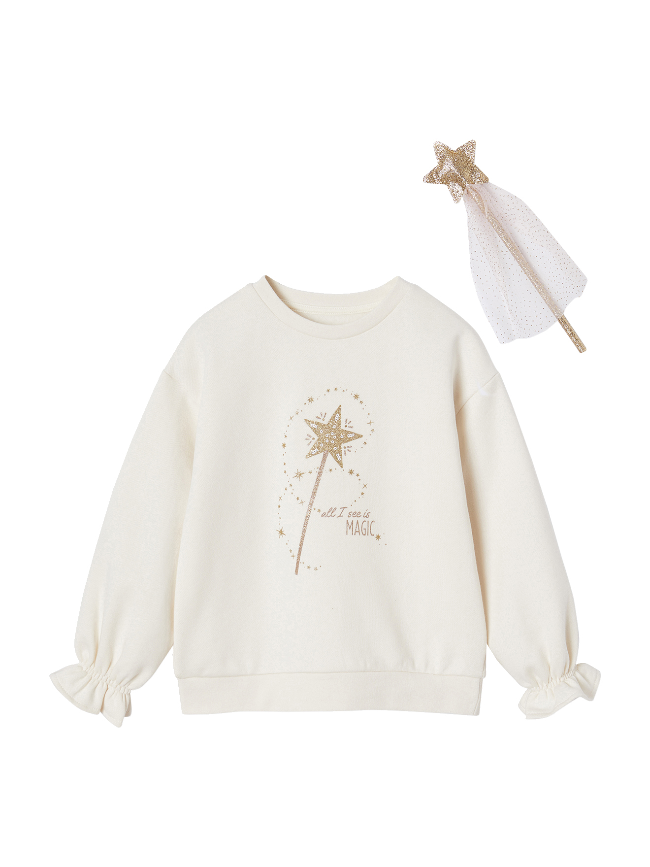 Coffret de Noël "baguette magique" sweat + baguette, VERTBAUDET