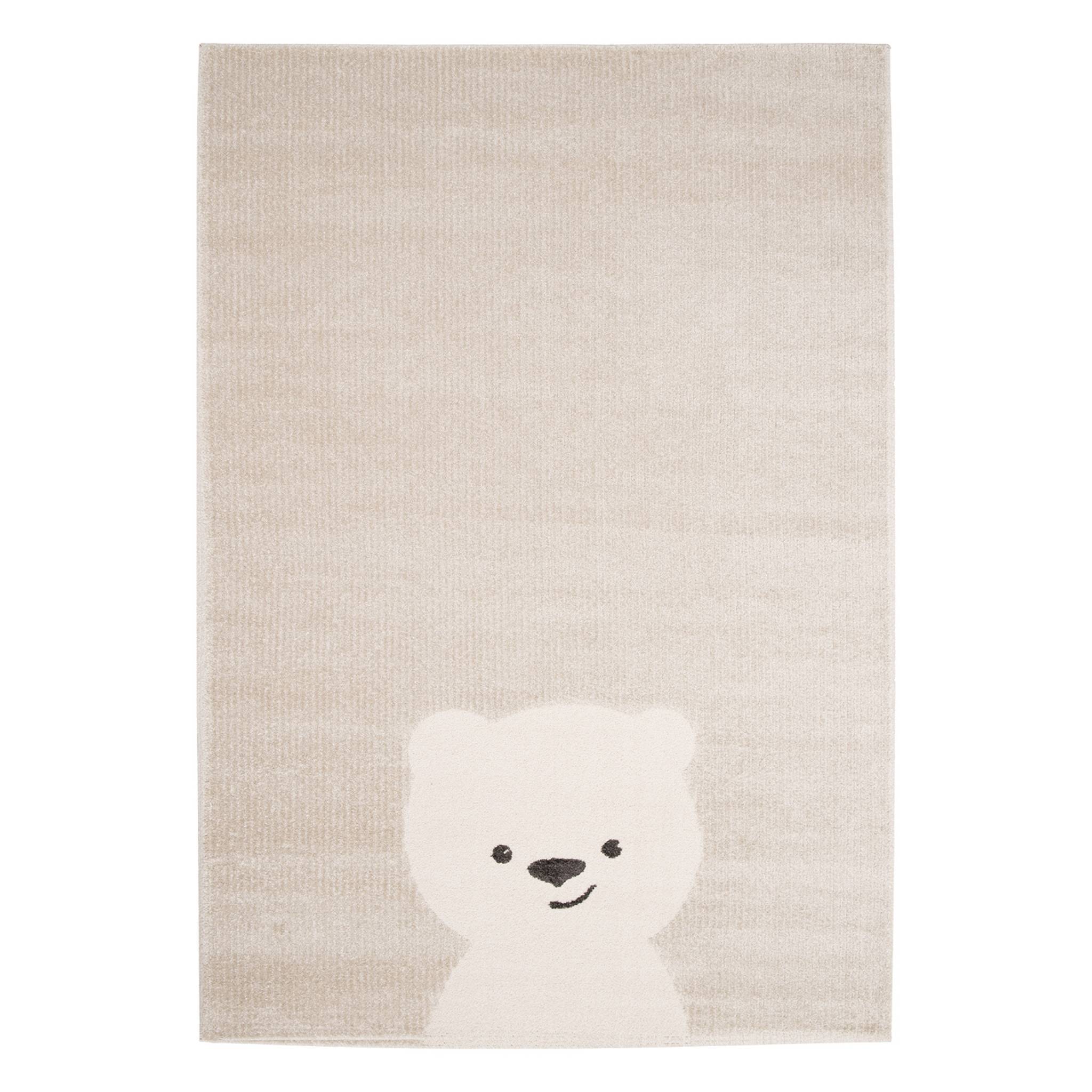 Tapis intérieur enfant beige crème petit ourson ELLIOT, SWEEEK