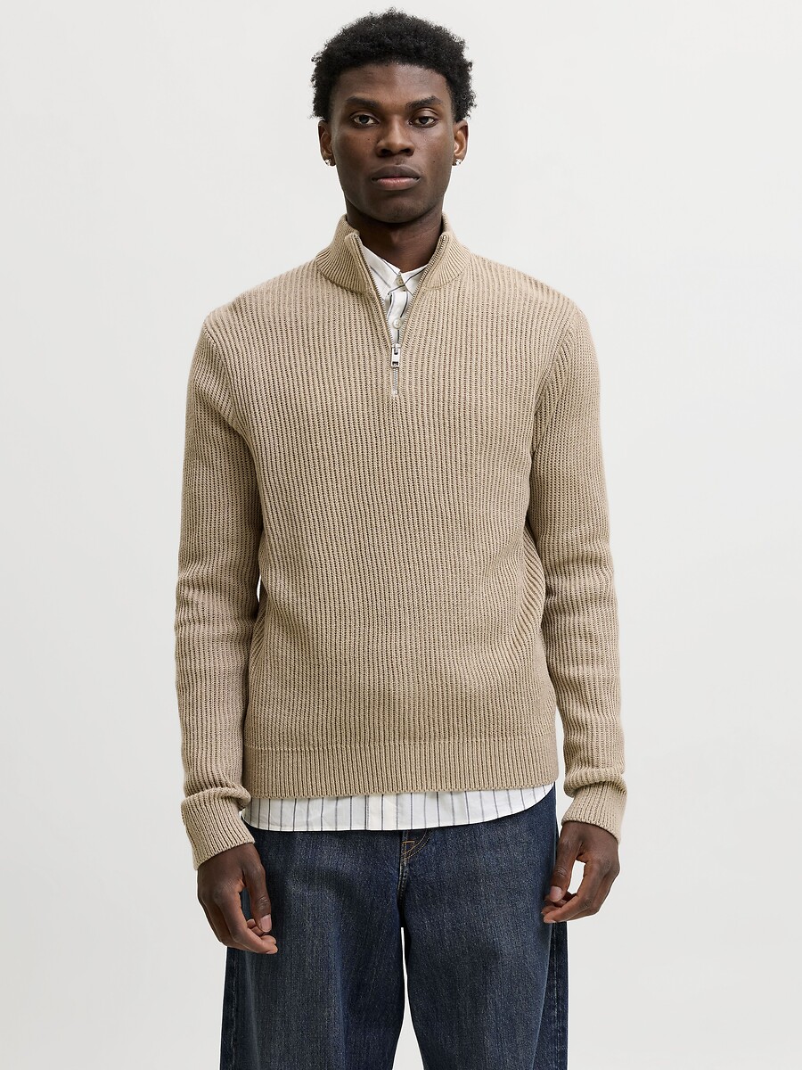 Pull col montant, demi-zippé, JACK & JONES