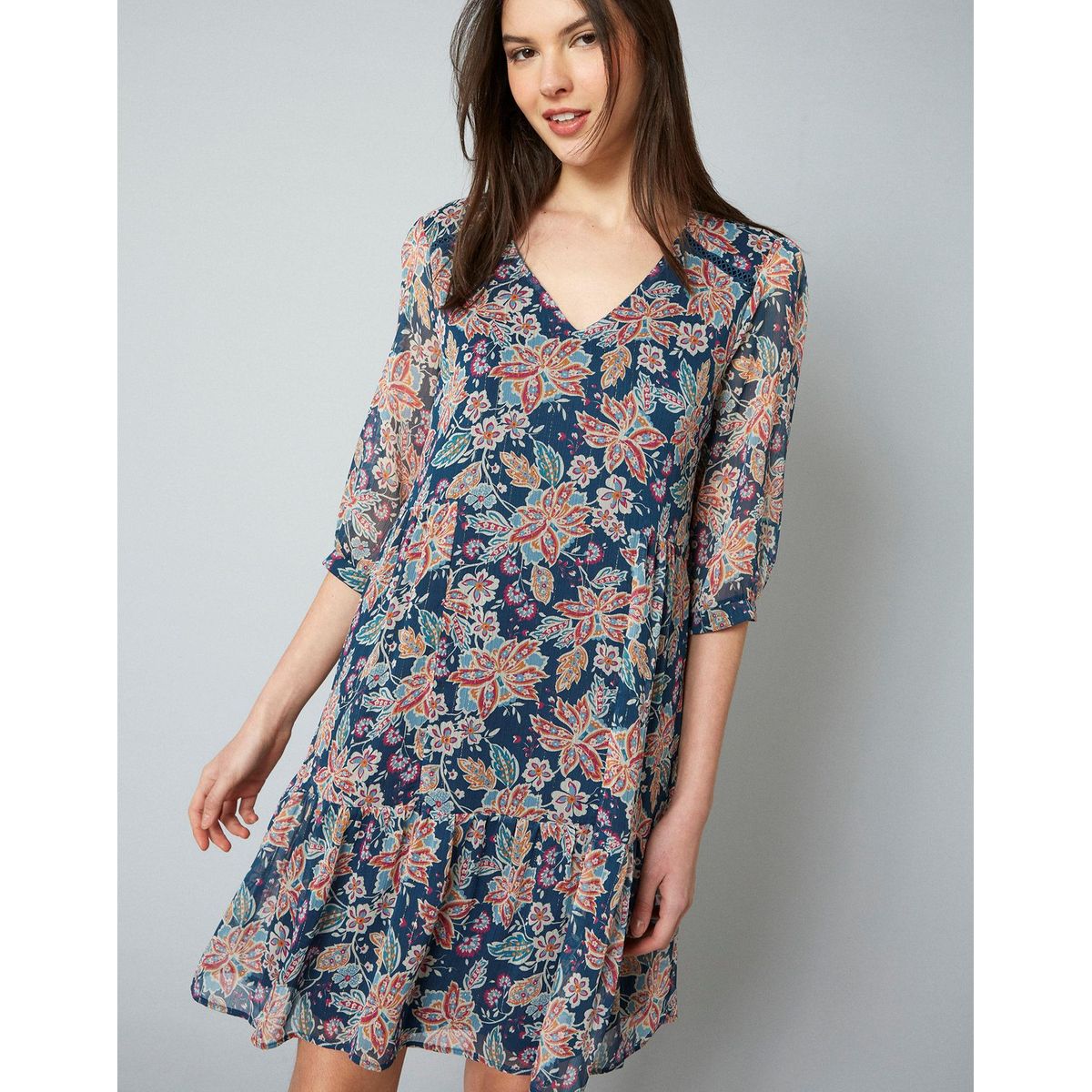 Robe Fille Gap Kids Taille 8 - Imprimé Fleuri Bleu Et Rose, Plissée, Sans Manches, Neuve Avec étiquette