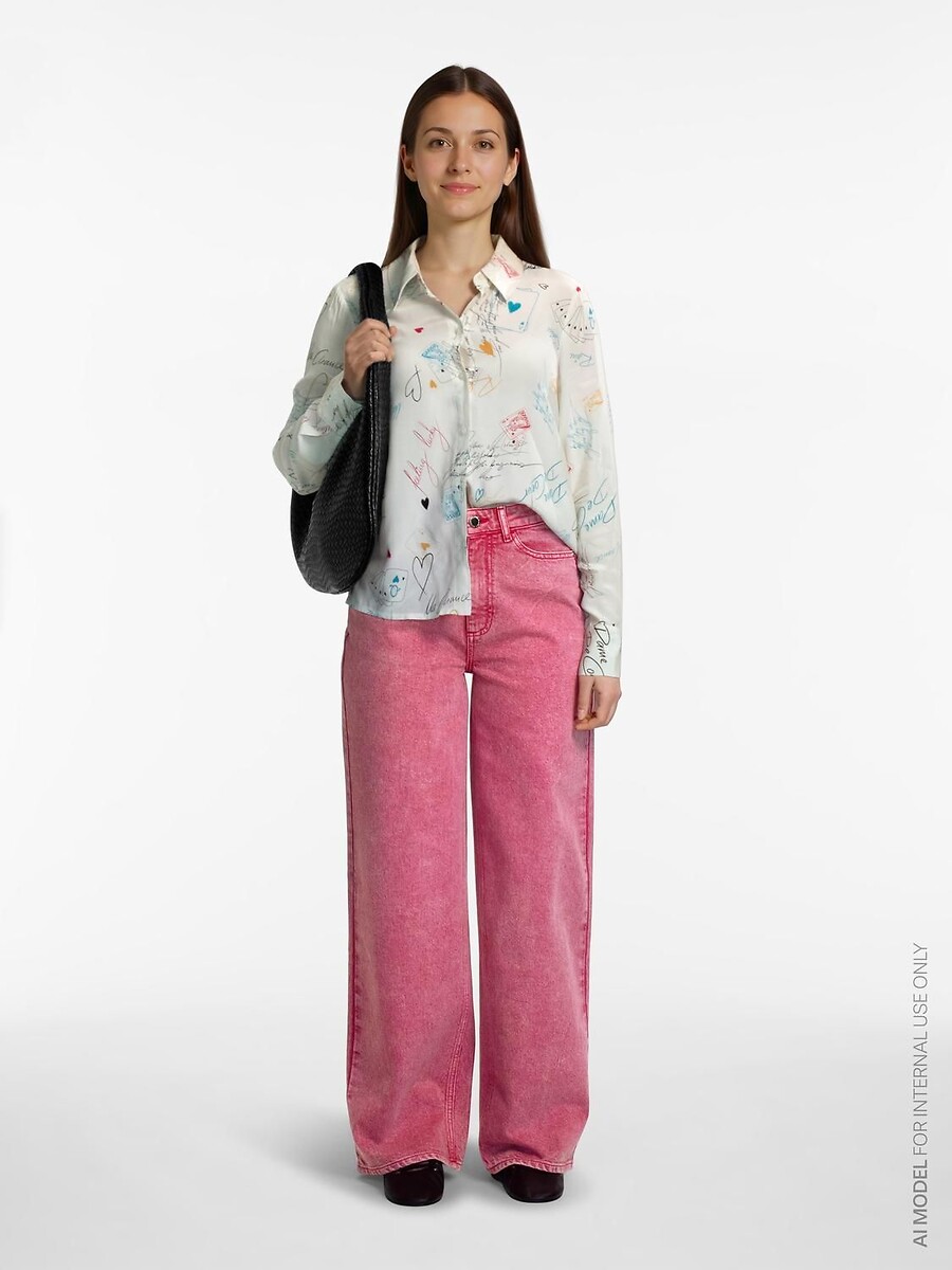 Wijde jeans met hoge taille, VILA