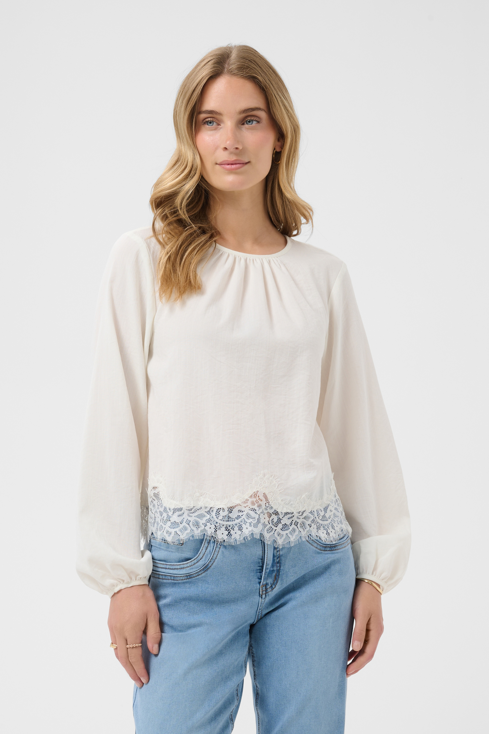 Blouse à manches longues, CREAM