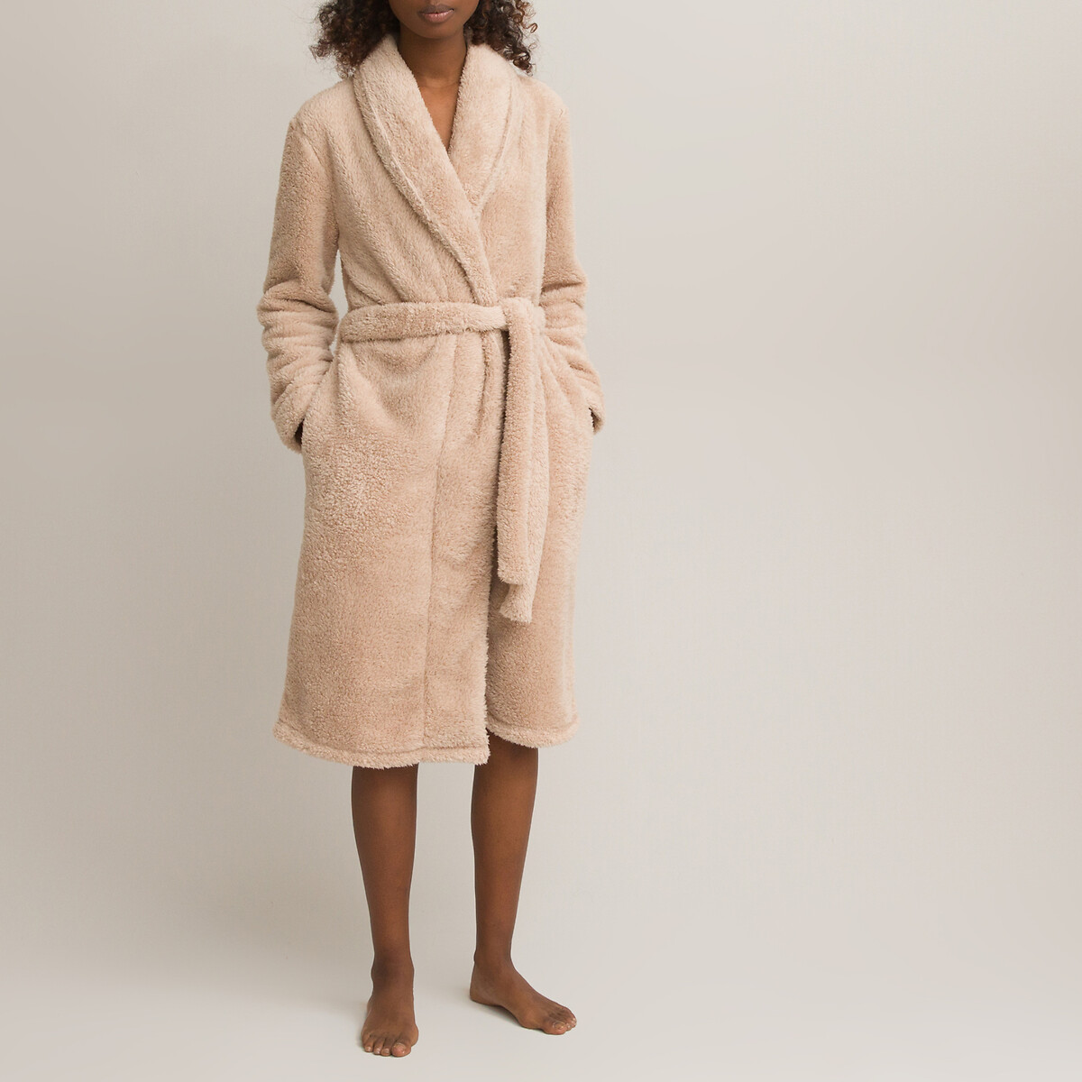 Details about   Forever Dreaming Ladies Borg Fleece Hooded Dressing Gown 