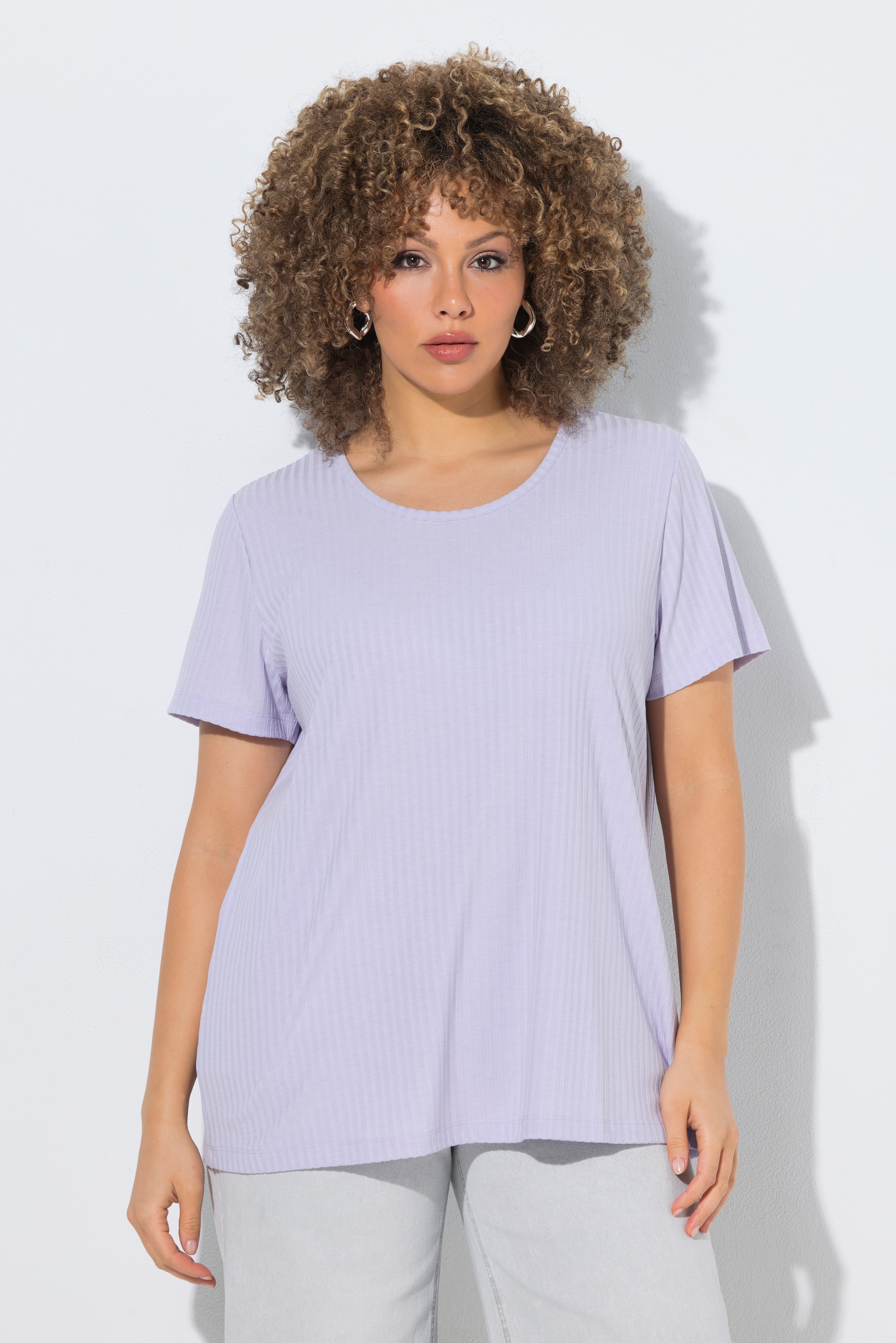 T-shirt en jersey côtelé, ULLA POPKEN