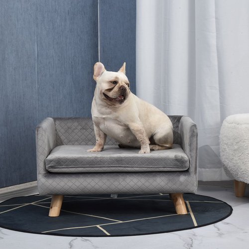 PawHut Canapé fauteuil chien chat lit pour animaux design dossier