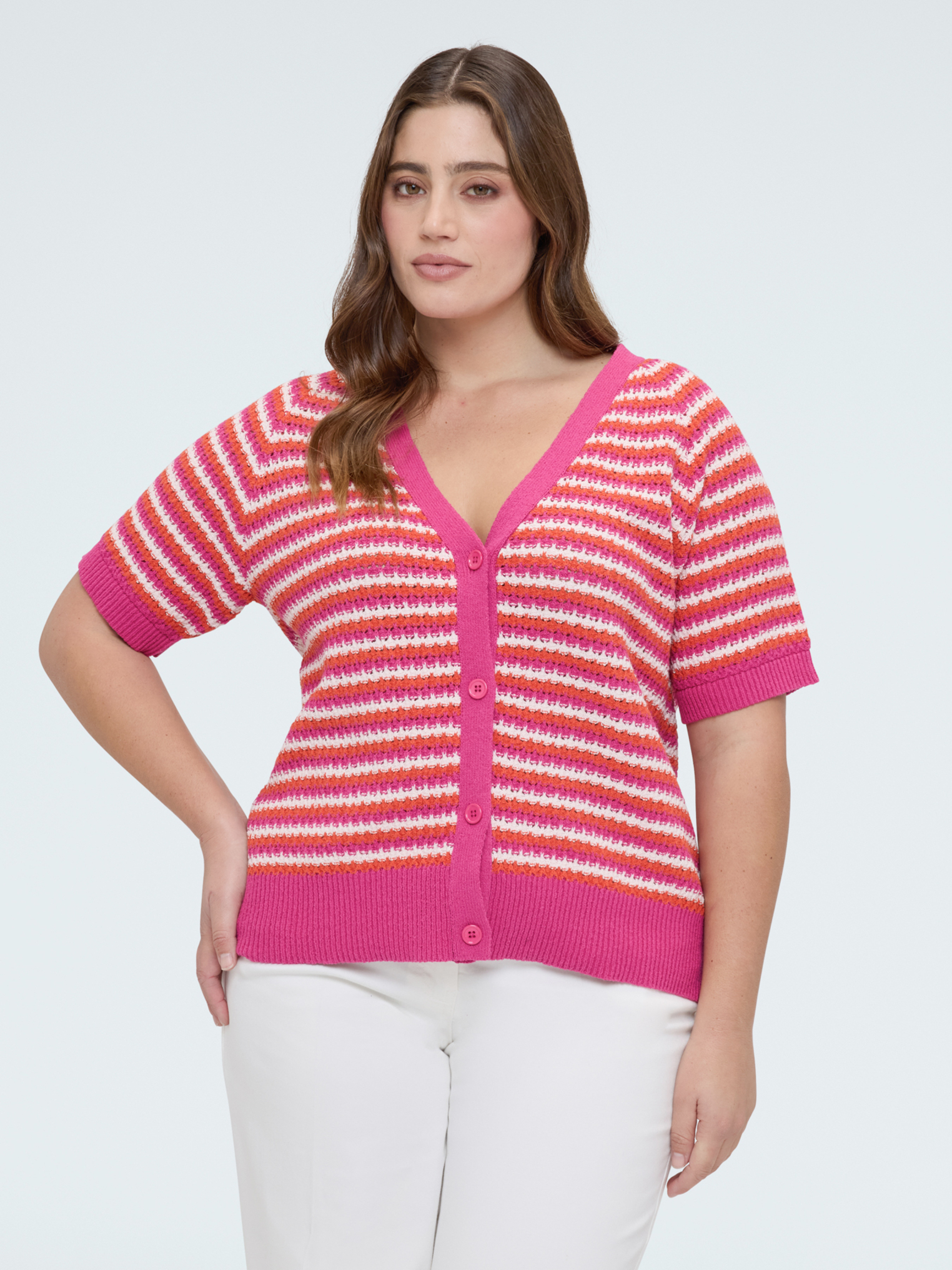 Cardigan à rayures, FIORELLA RUBINO