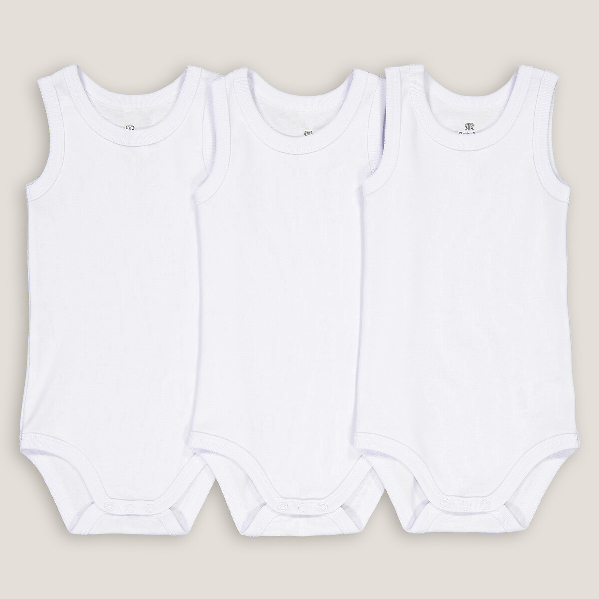 Pack of 3 Bodysuits in Organic Cotton, Birth-3 Years