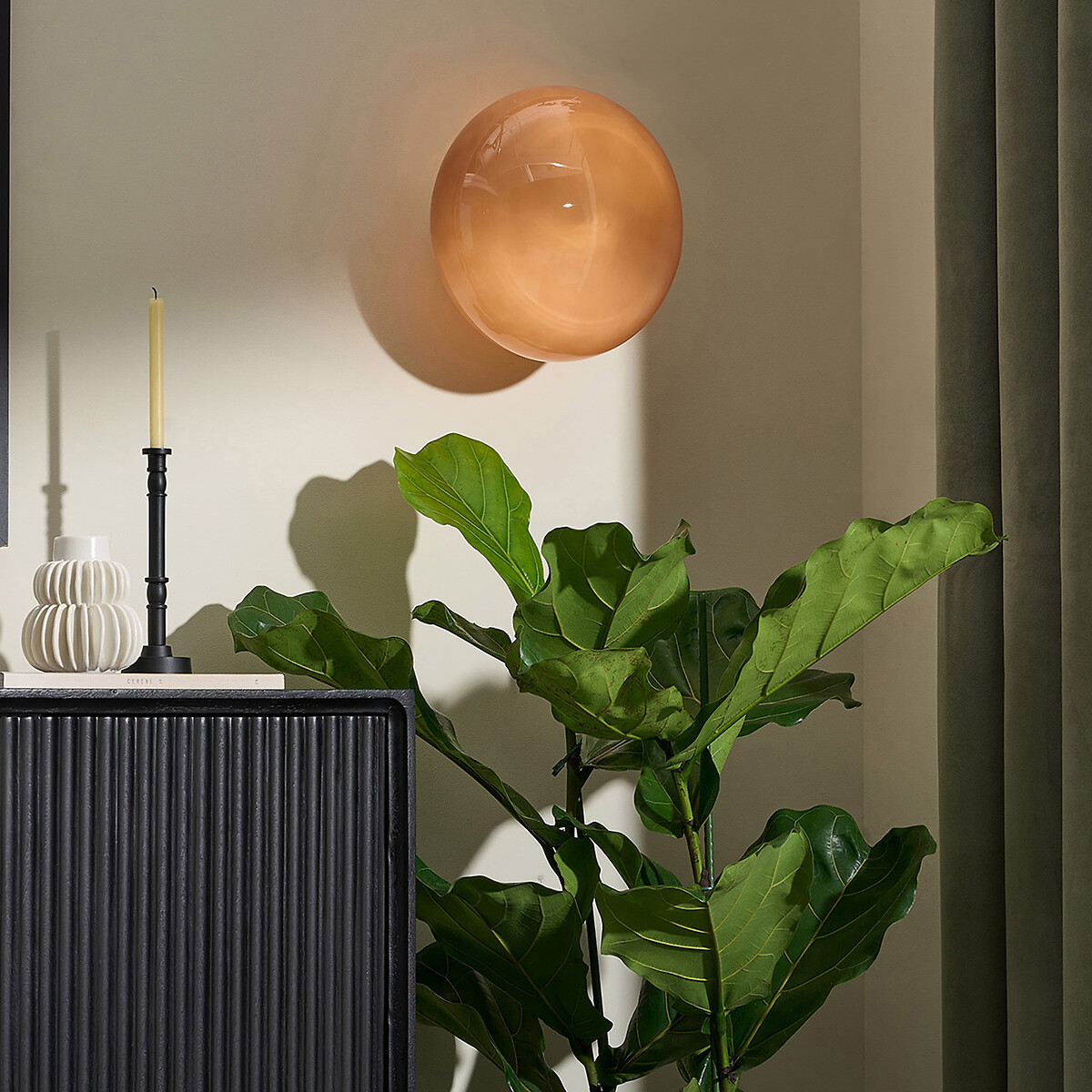 MADE.COM Adrianne Glass Dome Wall Light, MADE