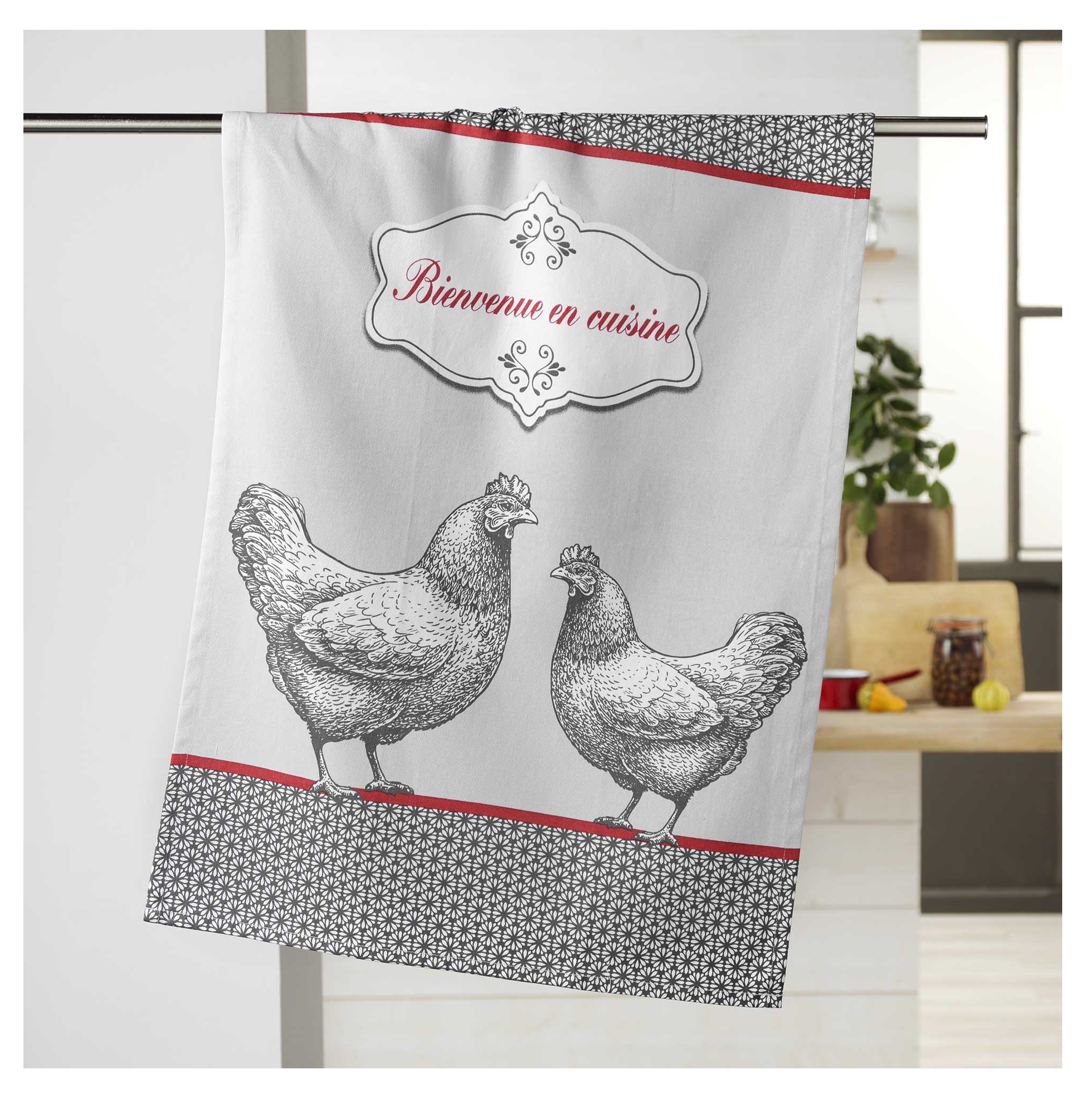Torchon en coton Bienvenue en cuisine, EDEN