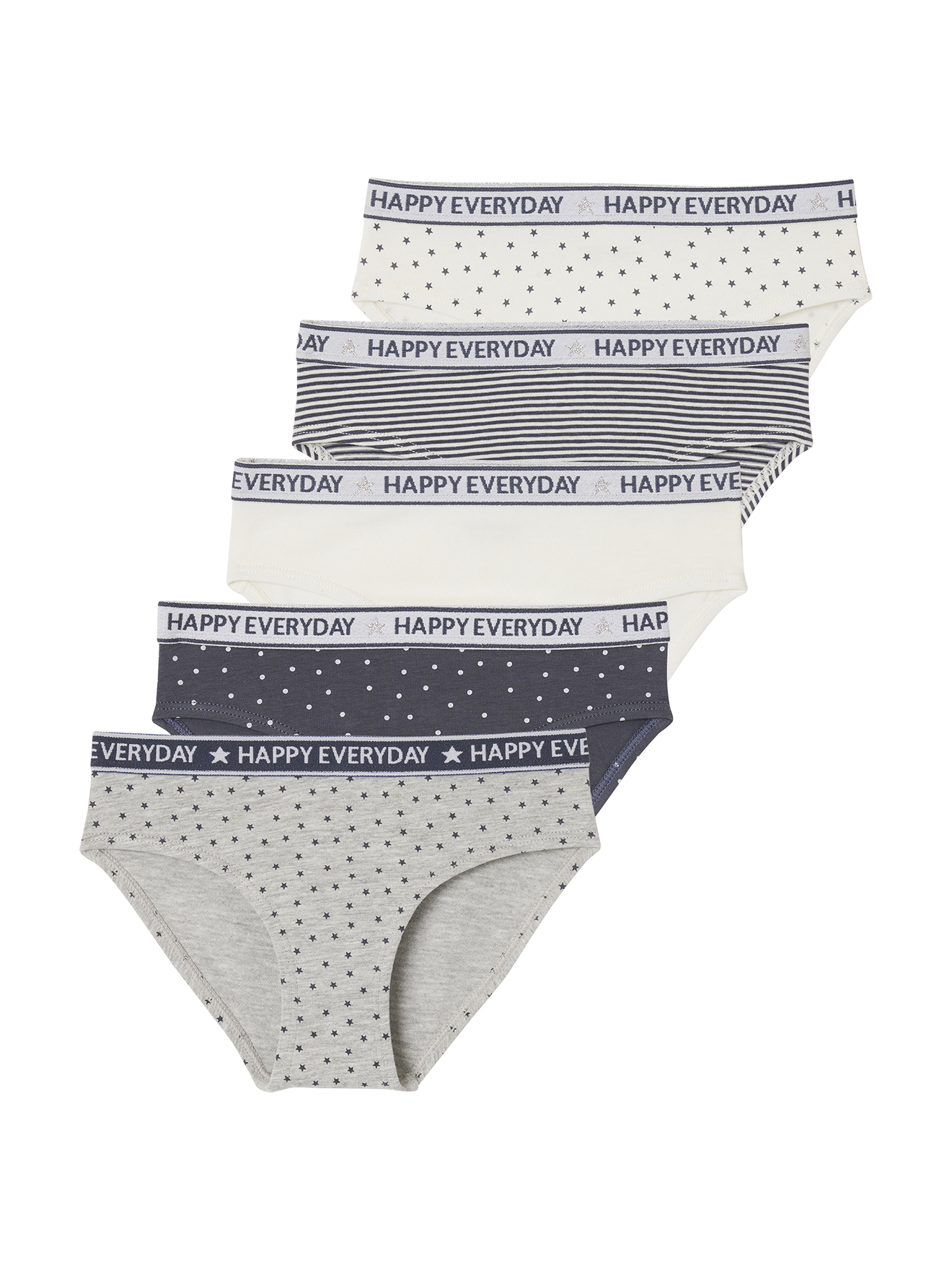 Lot de 5 culottes Happy everyday, VERTBAUDET