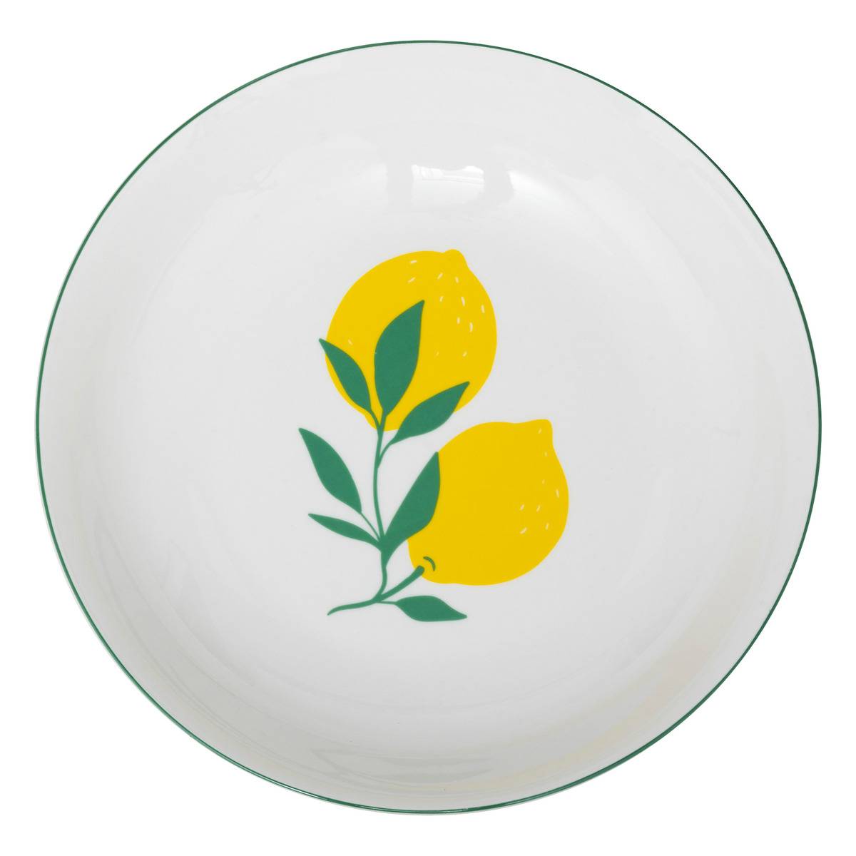 Lot de 6 assiettes creuses en porcelaine CITRON, SECRET DE GOURMET