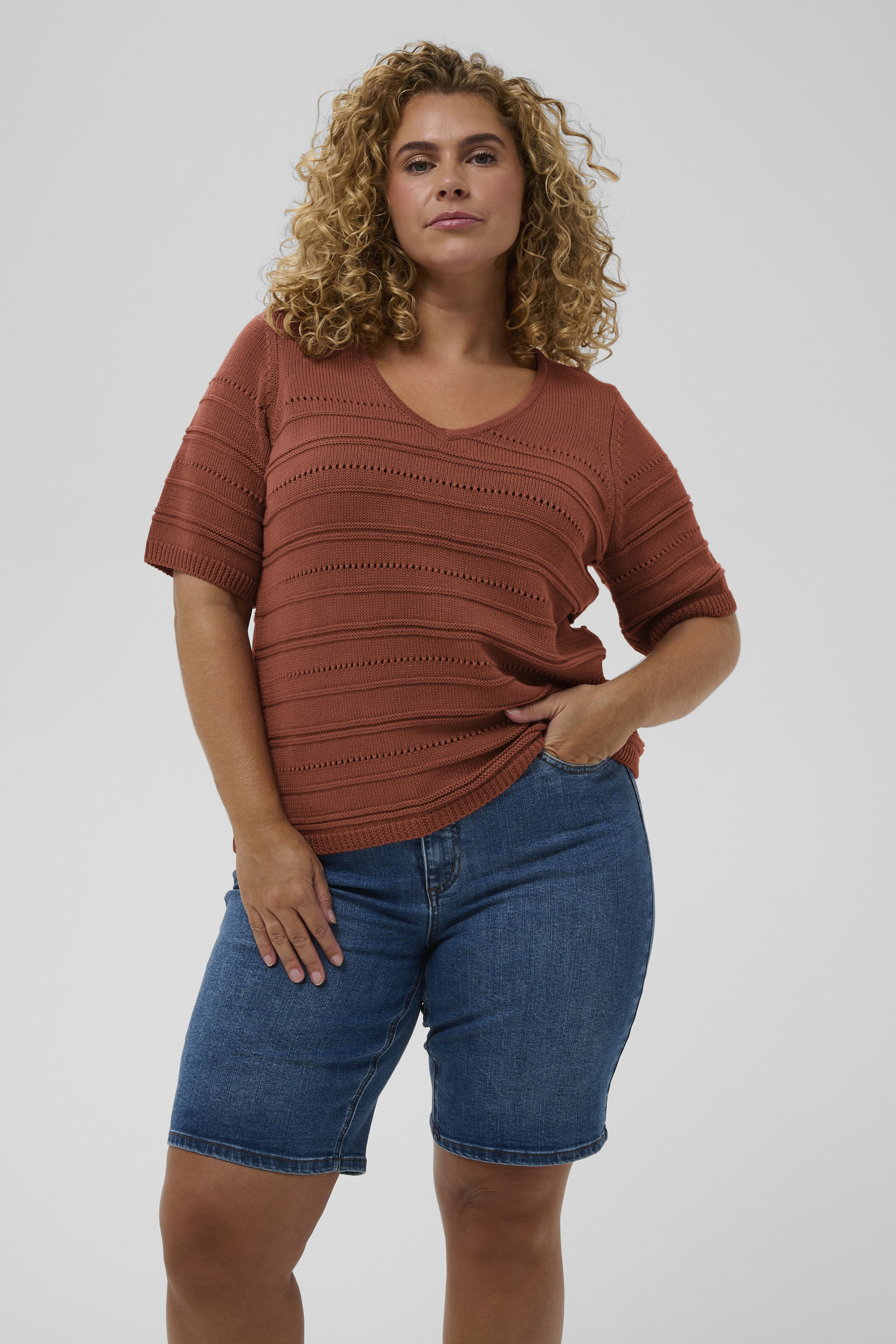 Pullover tricoté, KAFFE CURVE