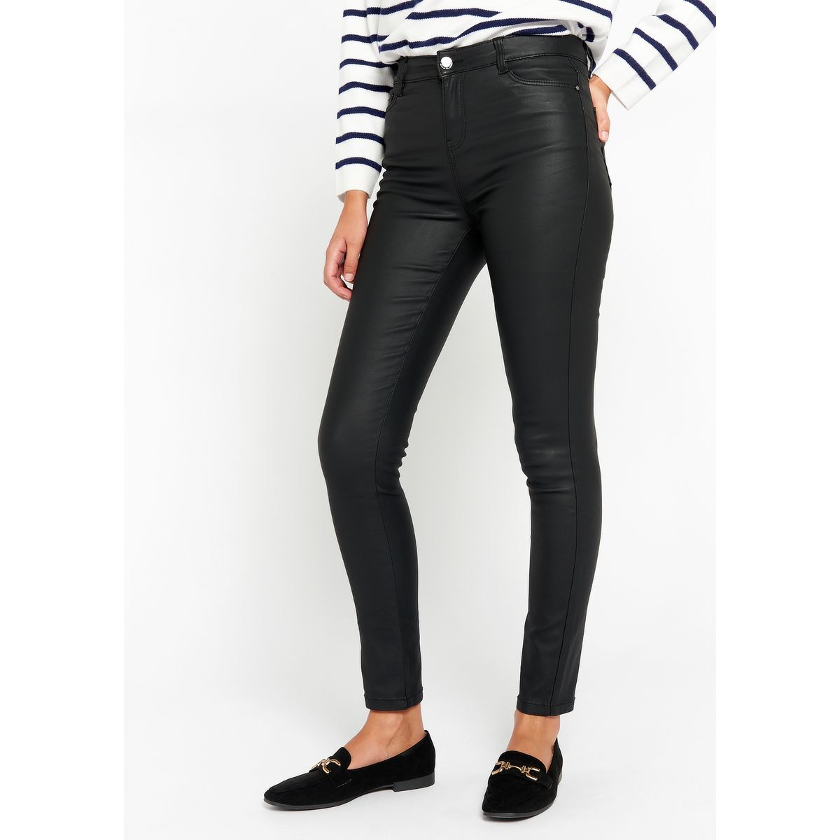 Pantalon enduit outlet femme