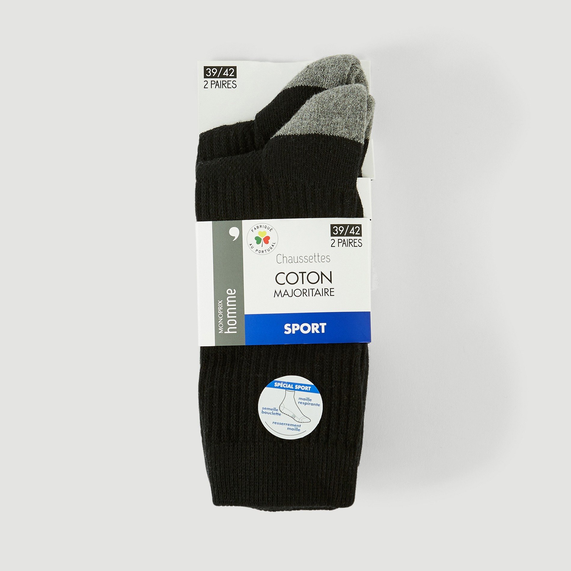 Lot de 2 paires de chaussettes, MONOPRIX