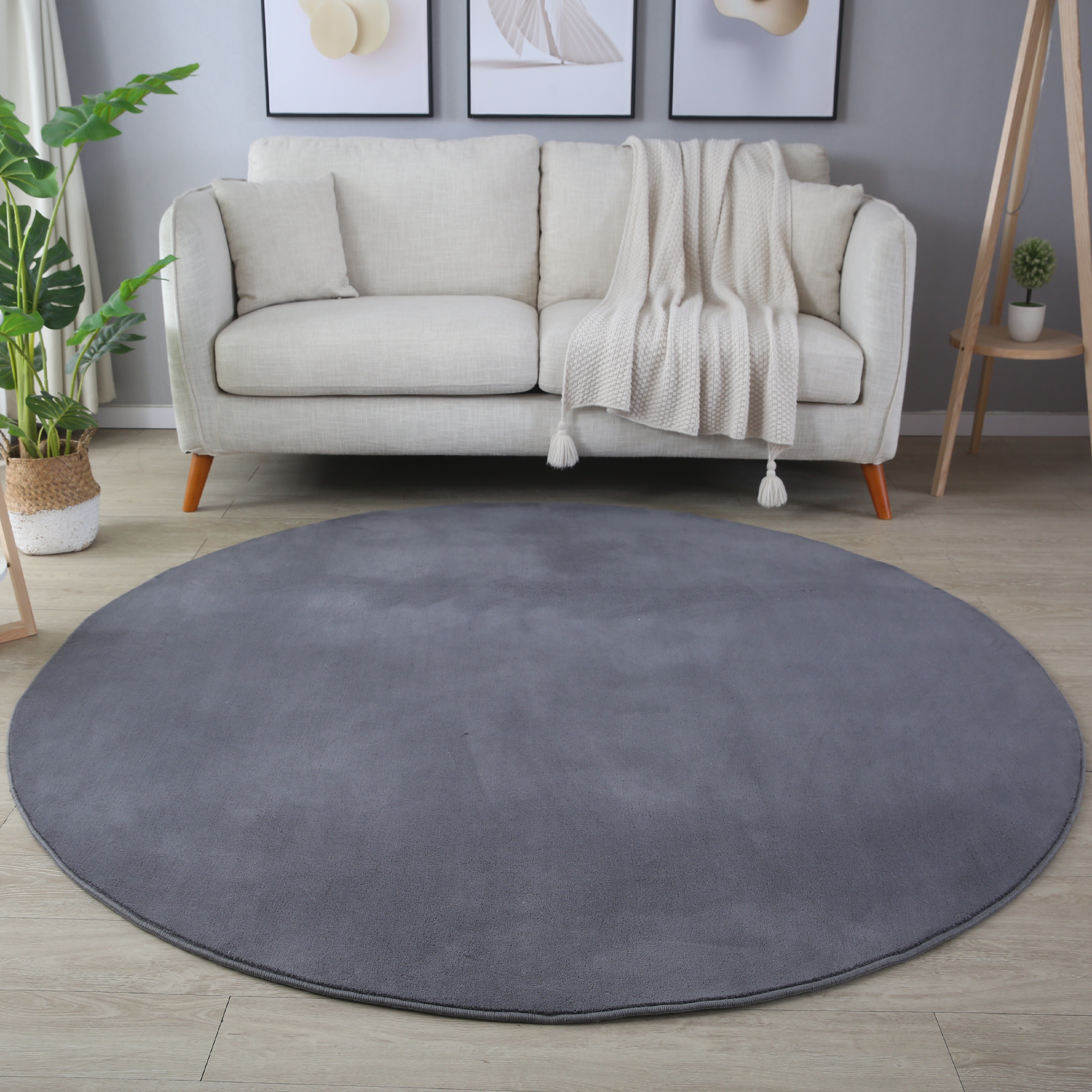 Tapis de salon rond uni MOSCOU, NAZAR RUGS