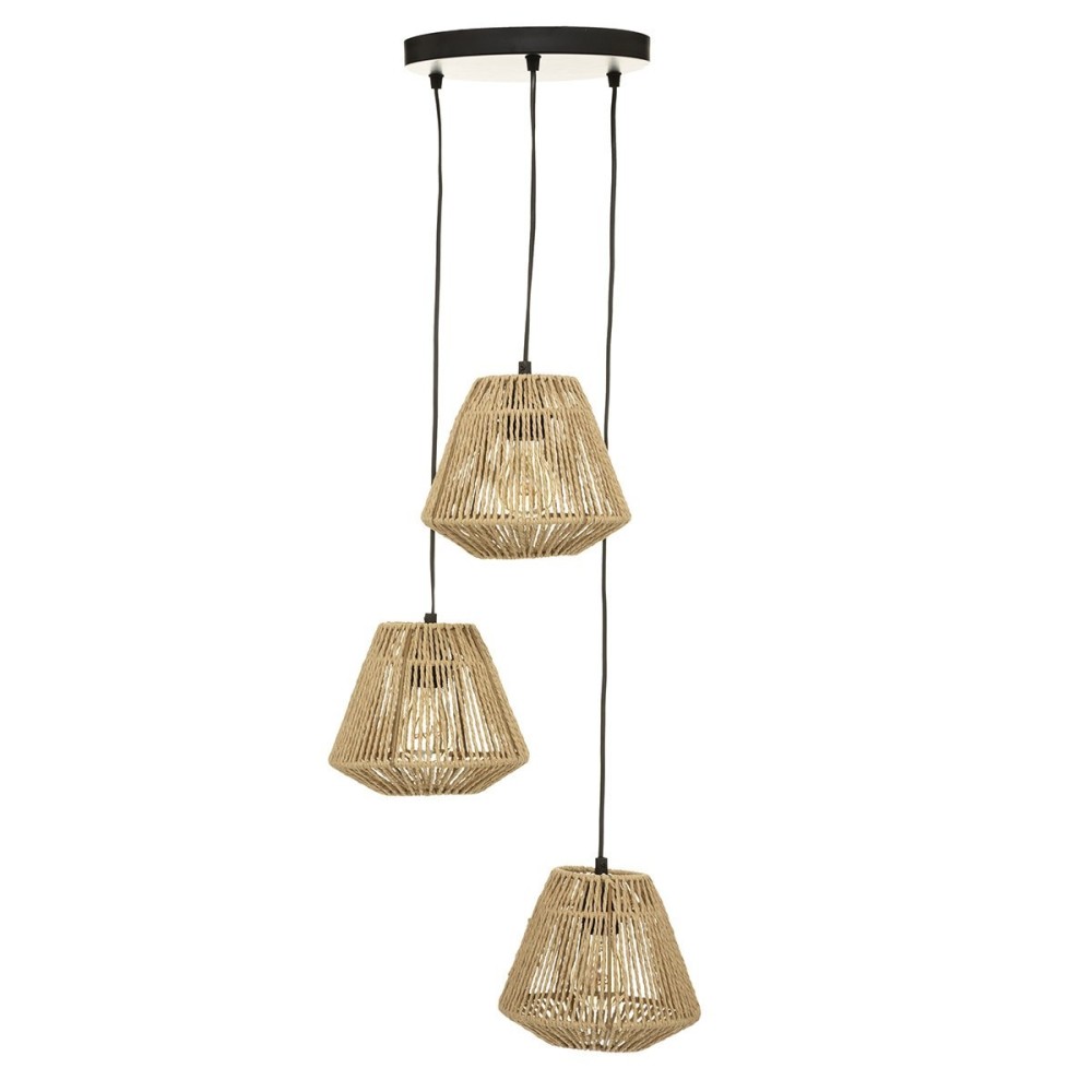 Suspension Corde 3 Lampes Jily Naturel D20, ATMOSPHERA