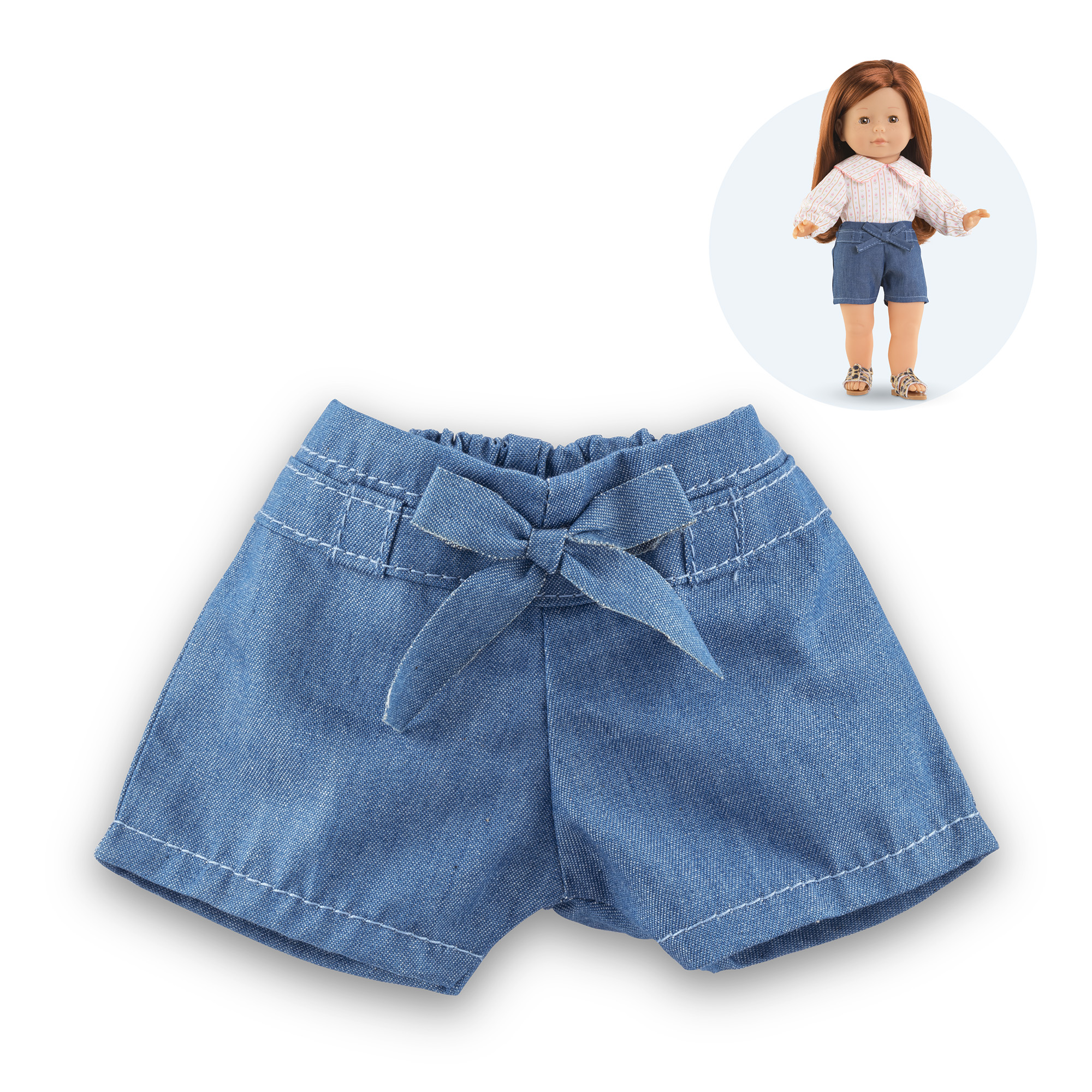 Short en Jean avec Noeud pour poupée ma Corolle, COROLLE