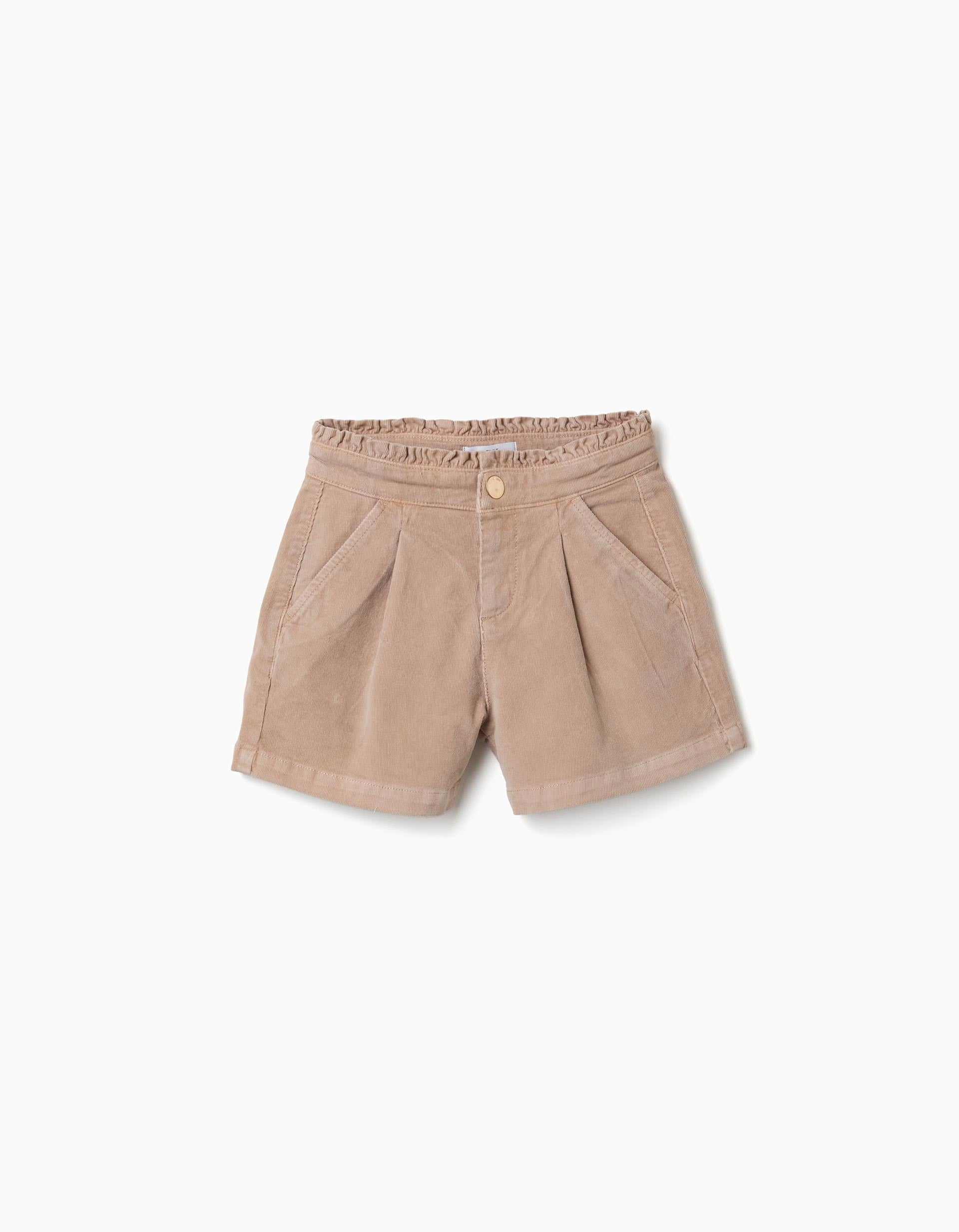 Short en velours côtelé avec taille paperbag à volants, ZIPPY