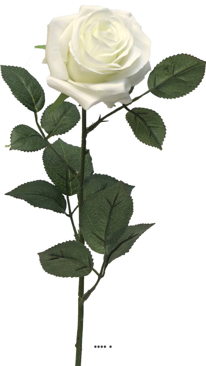 Rose factice Paris H64cm tête D9cm 12 feuille, ARTIFICIELLES