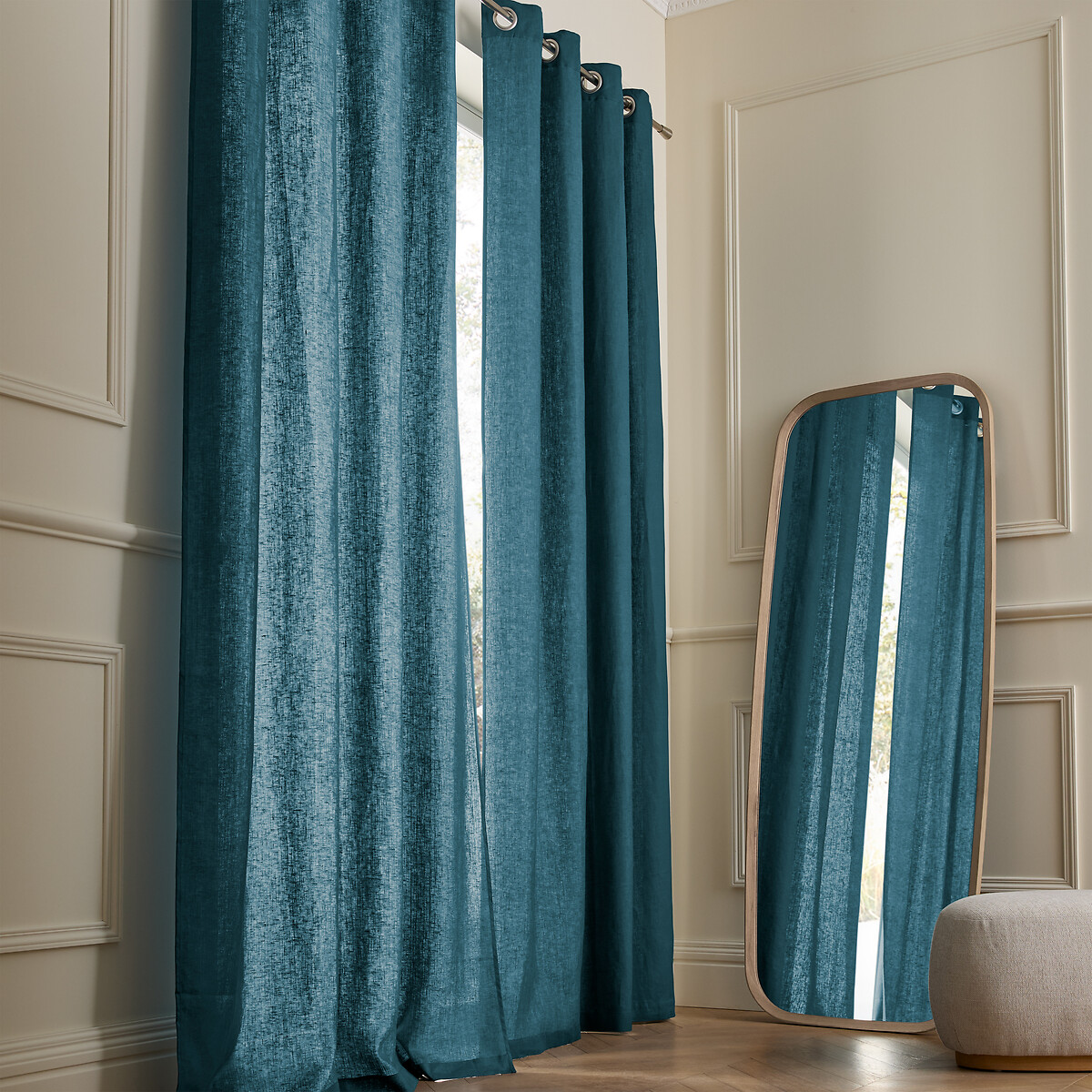 Private Washed Linen Curtain with Eyelets, AM.PM