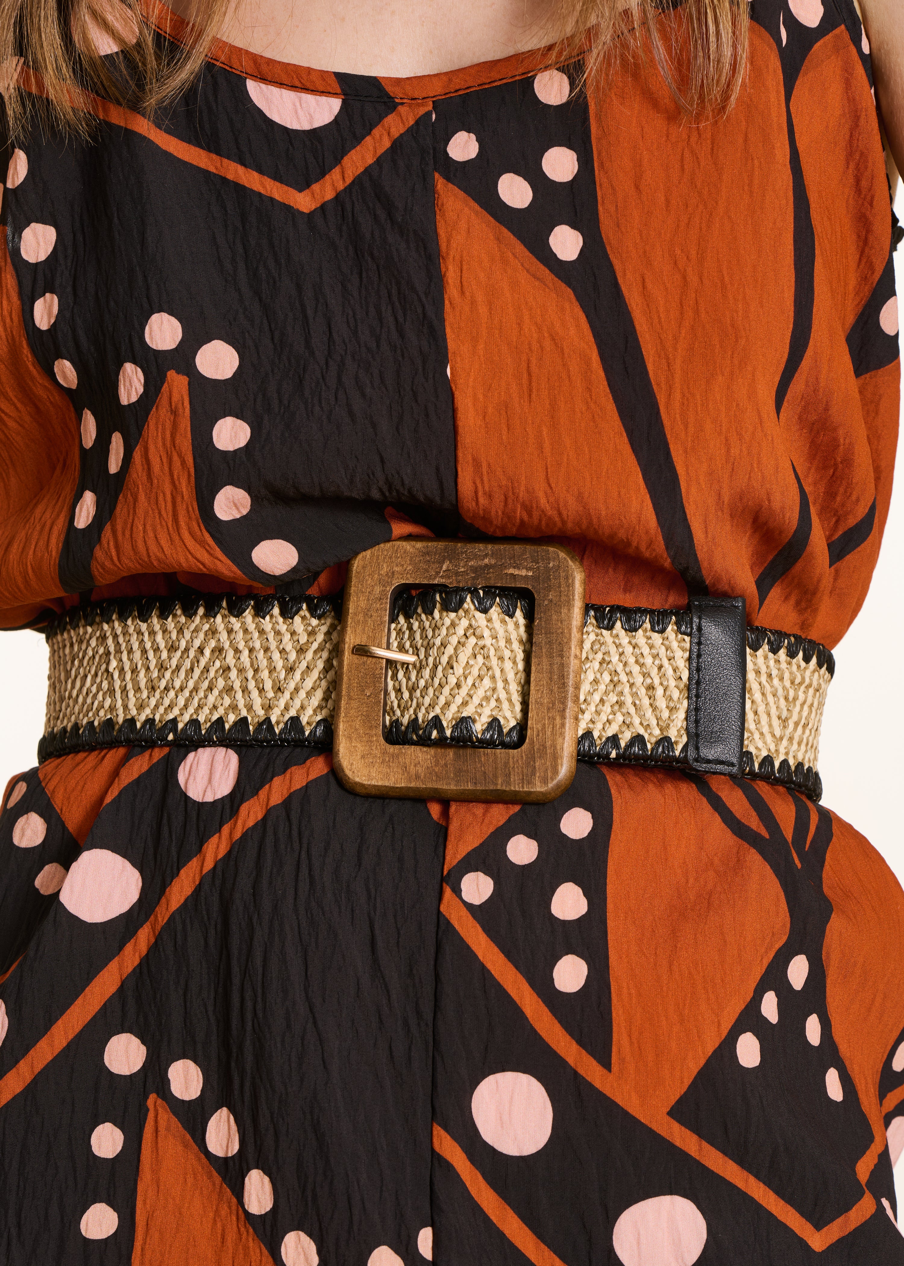 Ceinture élastiquée boucle carrée, LA FEE MARABOUTEE