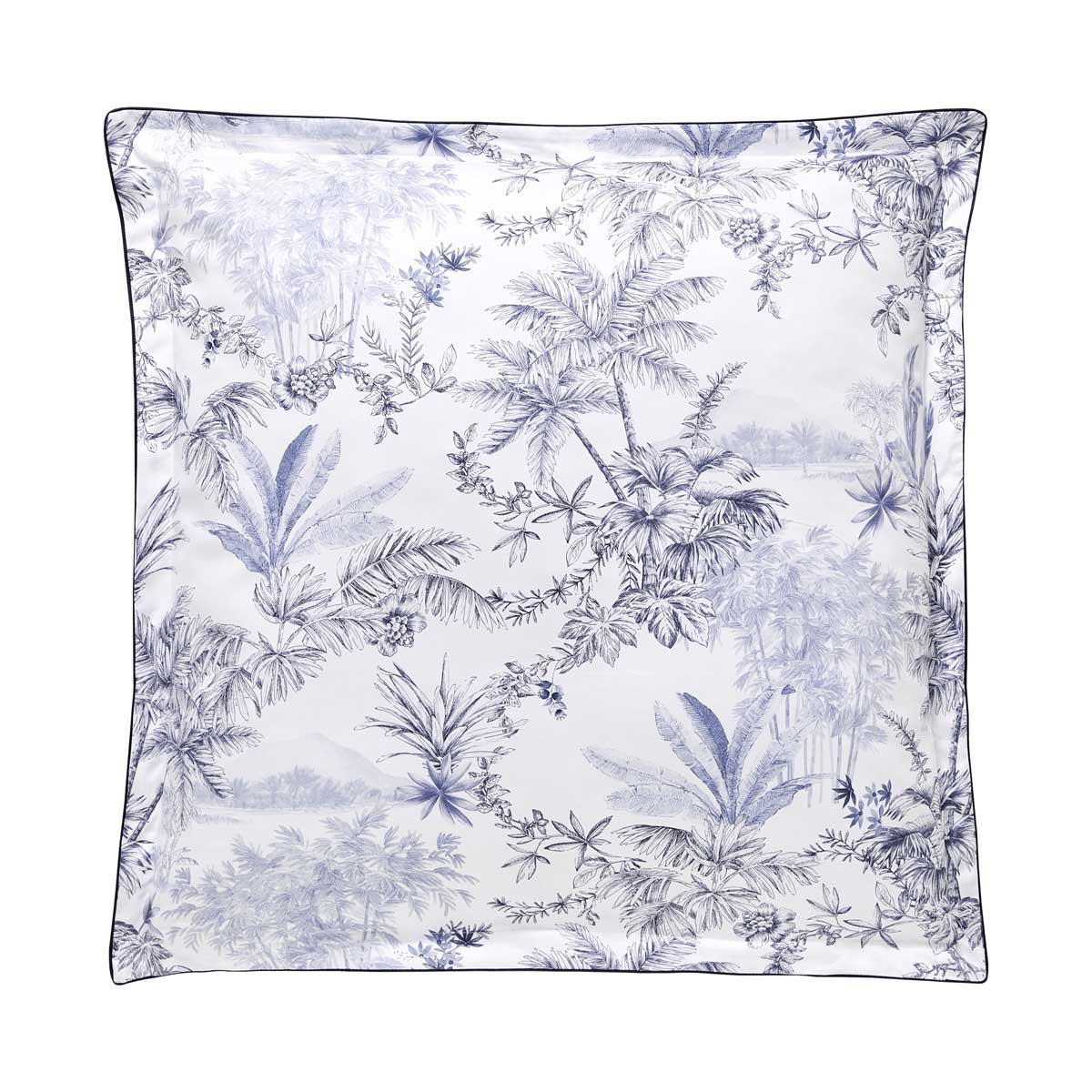 Taie d'oreiller imprimée en satin de coton bio, RIVAGES, ALEXANDRE TURPAULT