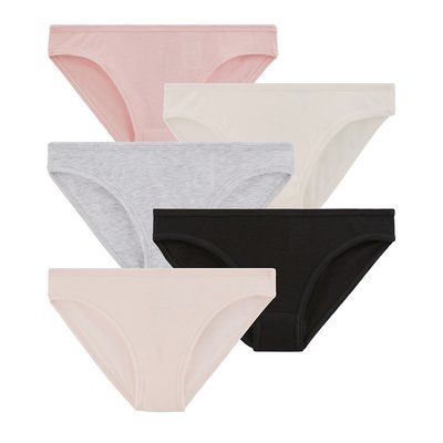 Pack of 5 Knickers in Cotton PETIT BATEAU