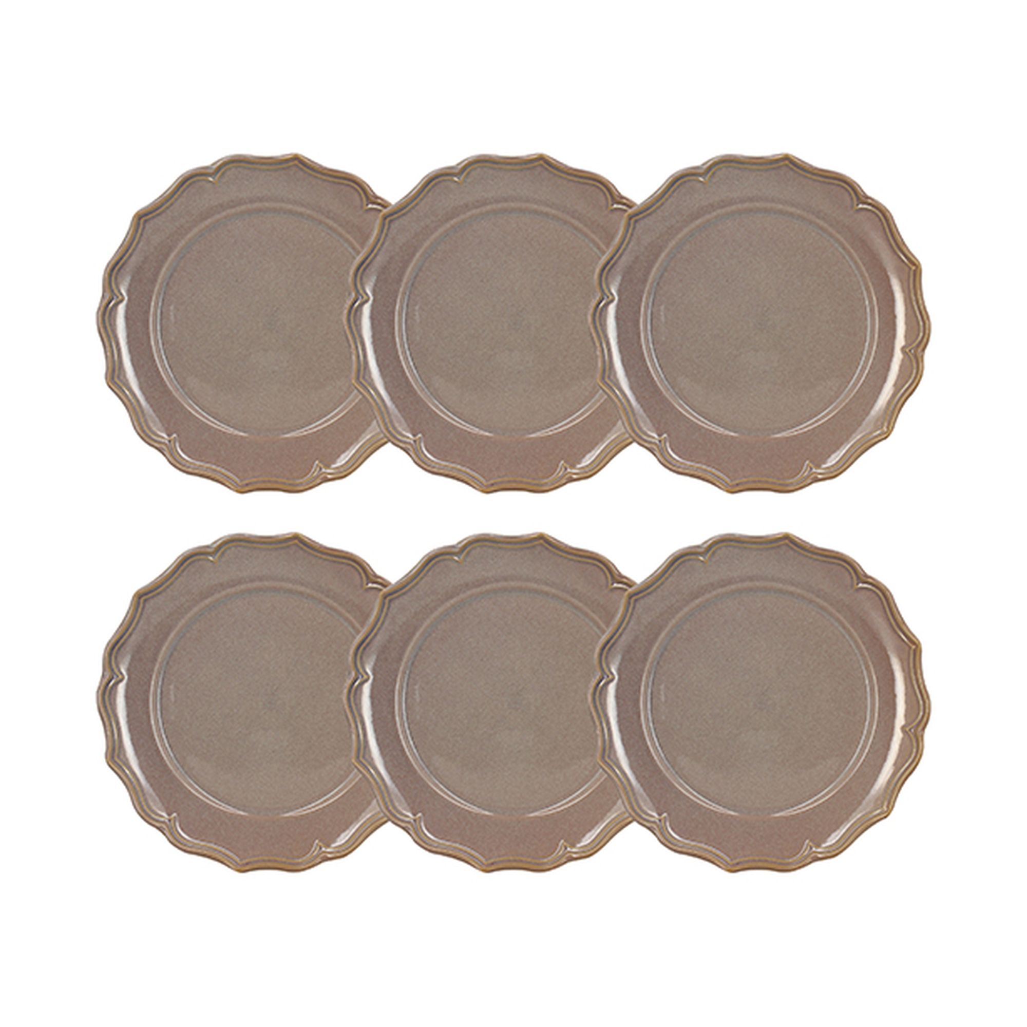 Lot de 6 assiettes plates 26,5cm en grès, SIGNATURE, NOVASTYL