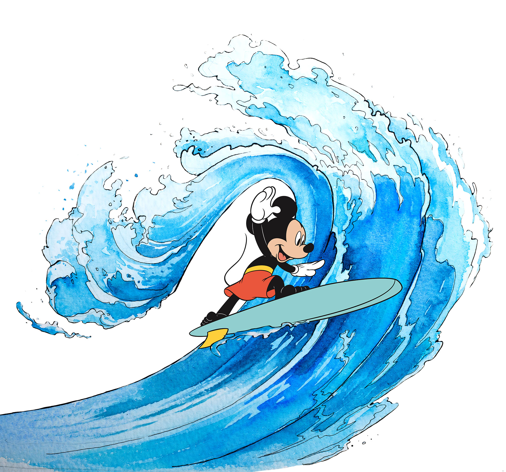 Papier peint Komar - Mickey Surfing - 300 x 280 cm, HEXOA