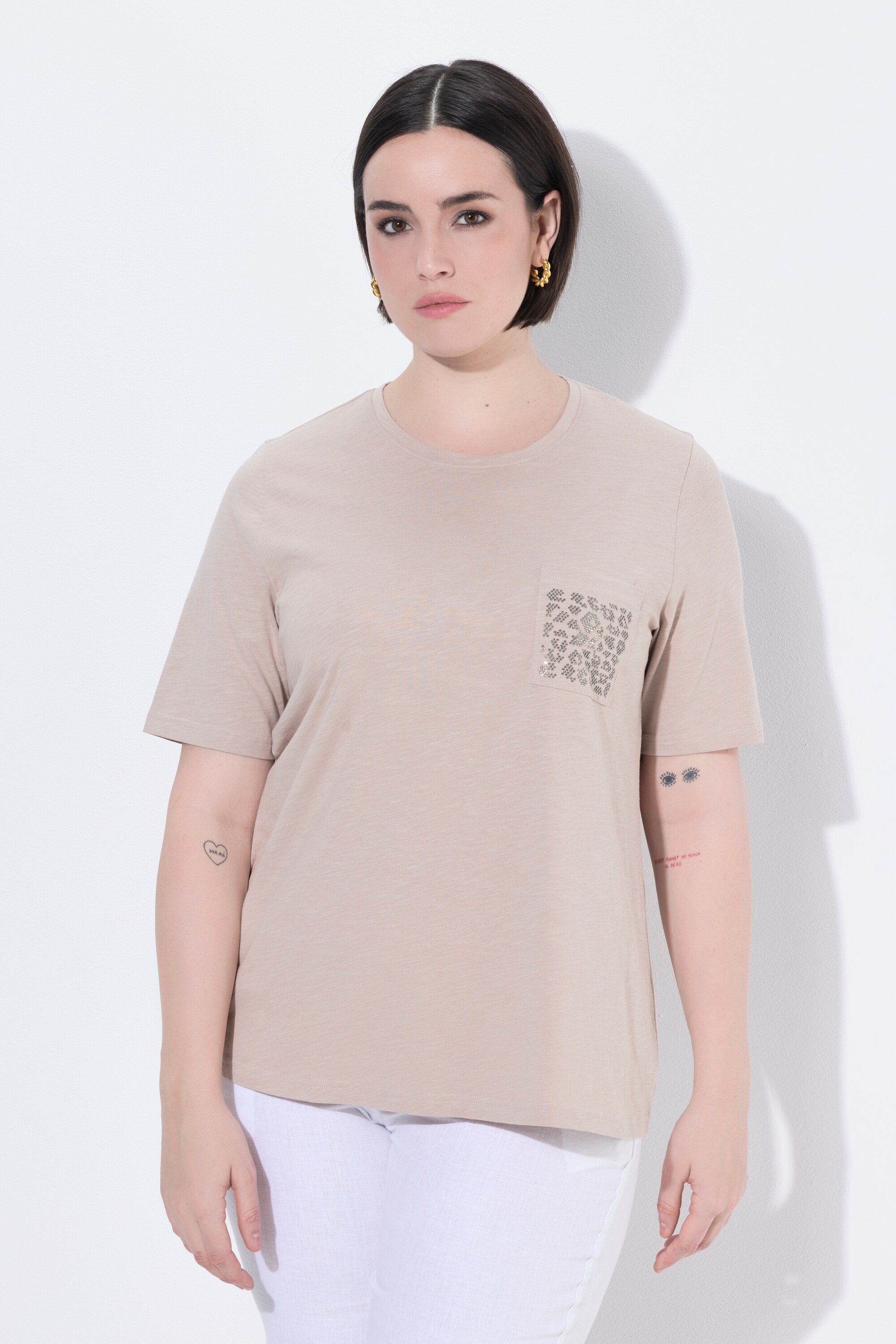 T-shirt décolleté rond et manches courtes, ULLA POPKEN