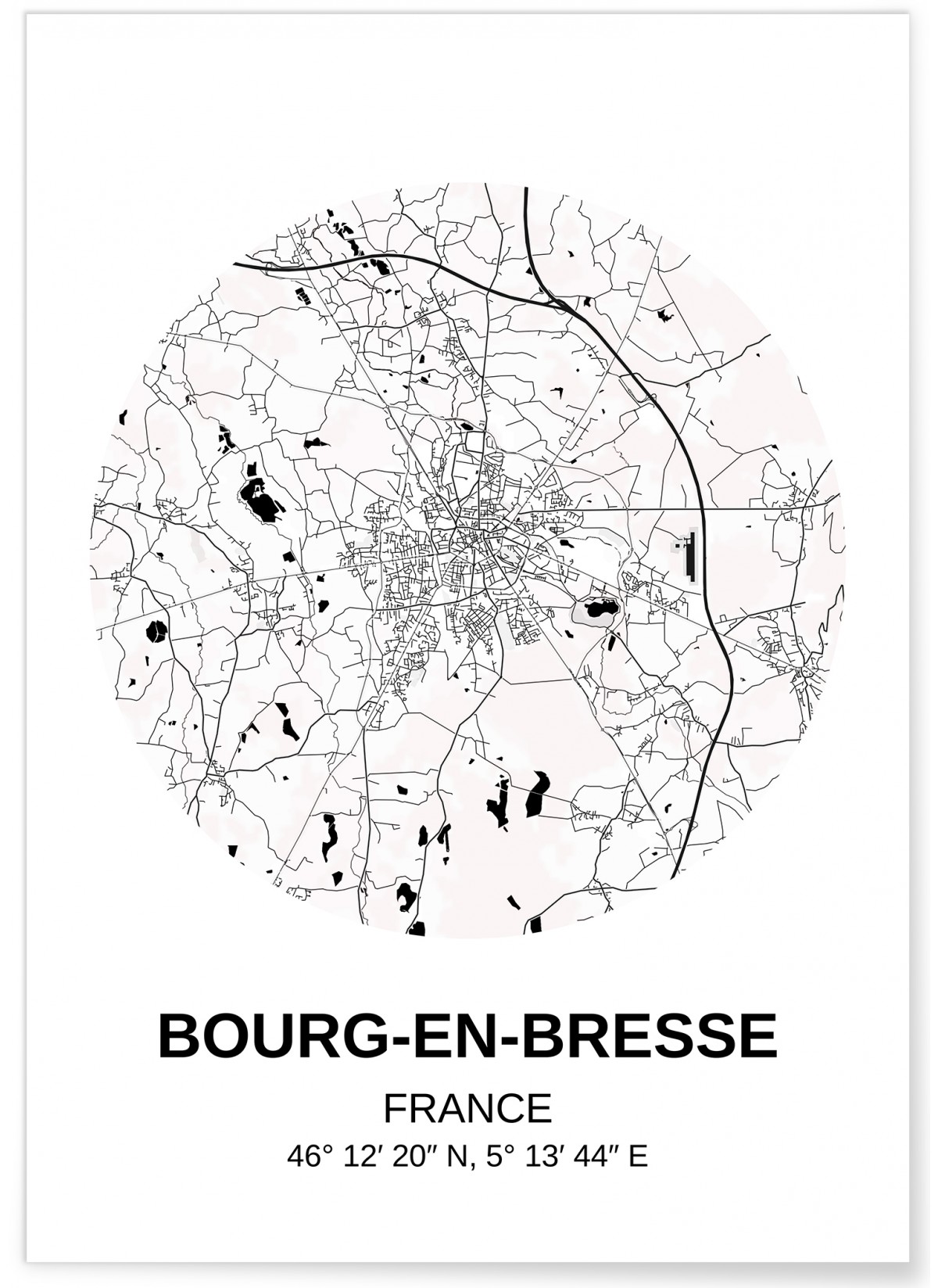Affiche Carte Bourg-en-Bresse, L'AFFICHERIE