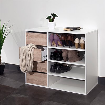 Reynal Shoe Storage Unit with 4 Drawers and Shelves SO'HOME
