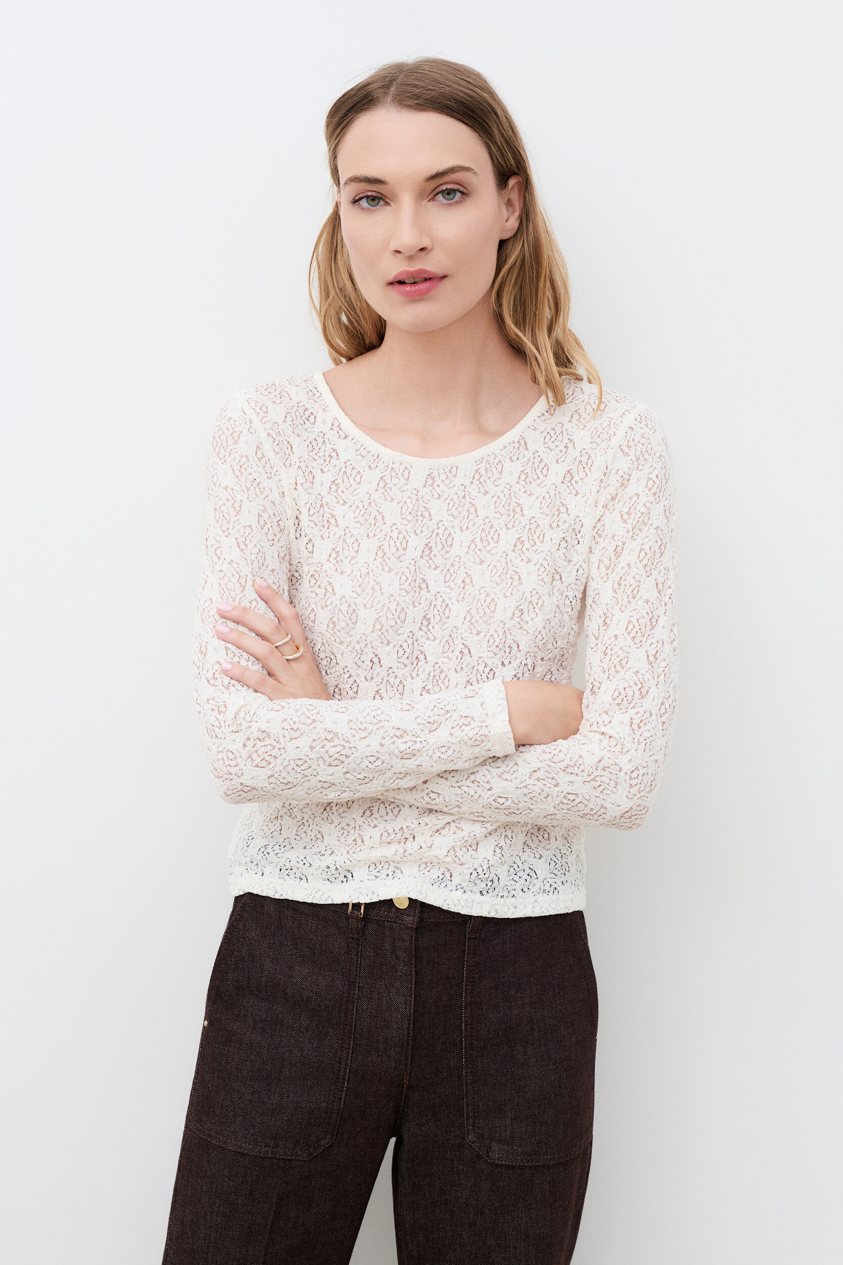 T-shirt ajusté col rond TNITA, CAROLL